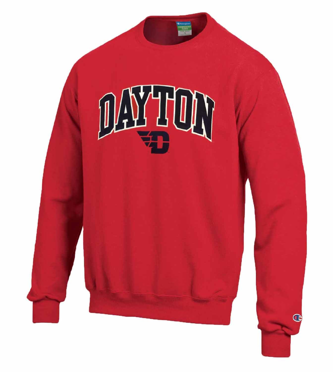 Dayton Flyers Adult Tackle Twill Crewneck - Red