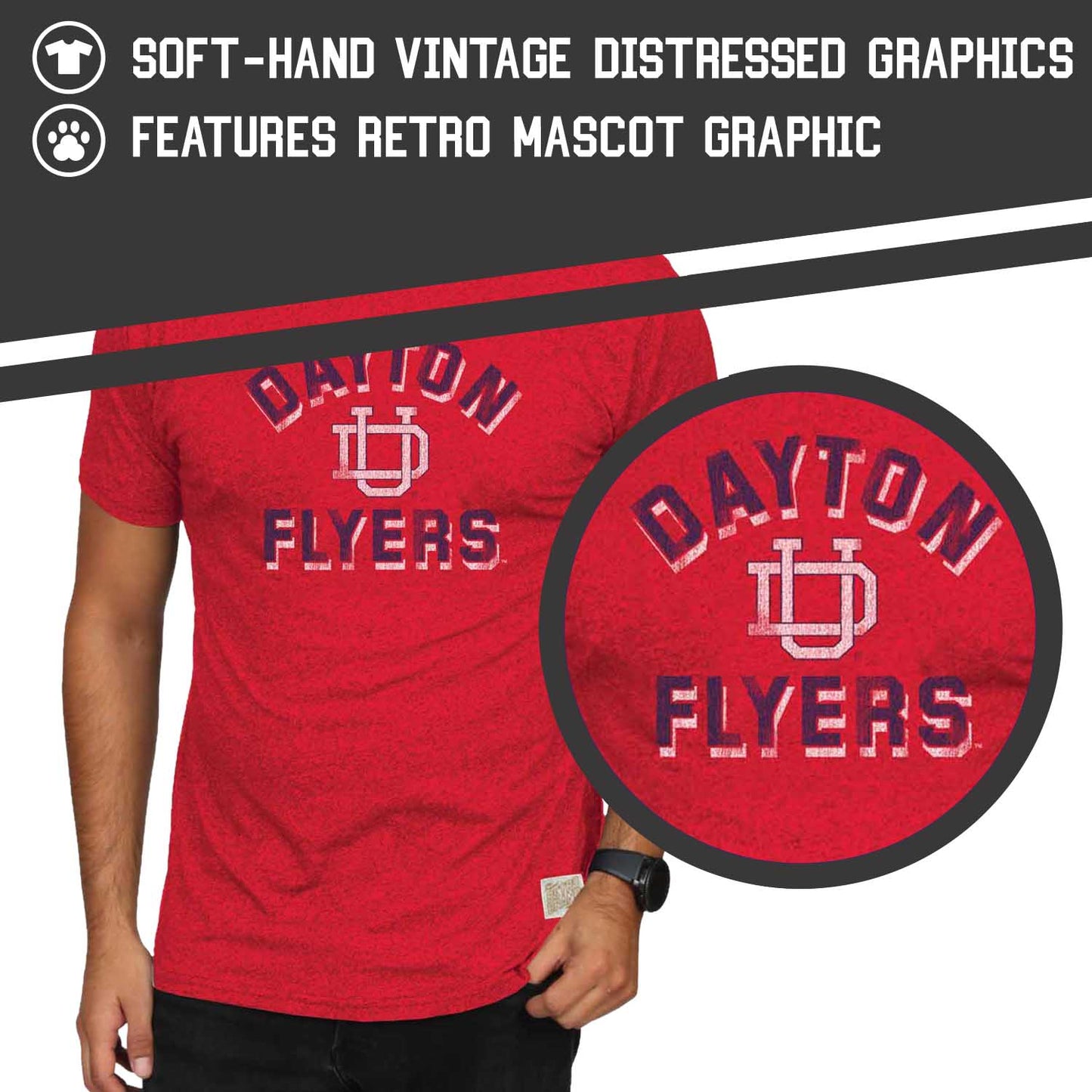 Dayton Flyers Adult College Team Color T-Shirt - Red