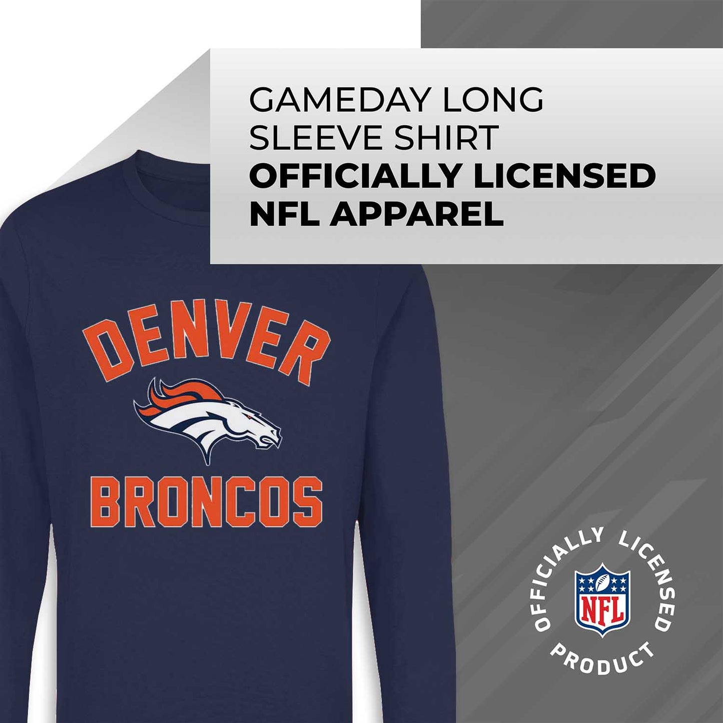 Denver Broncos NFL Gameday Adult Long Sleeve Shirt - Navy