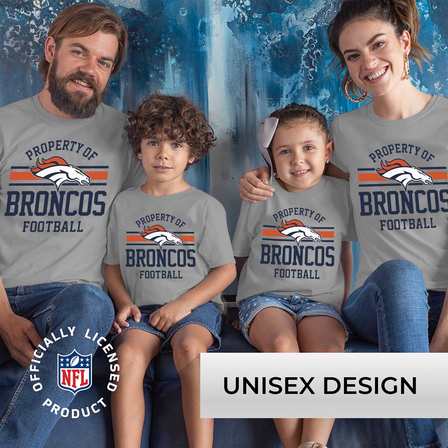 Denver Broncos NFL Youth Property Of Short Sleeve Lightweight T Shirt - Sport Gray