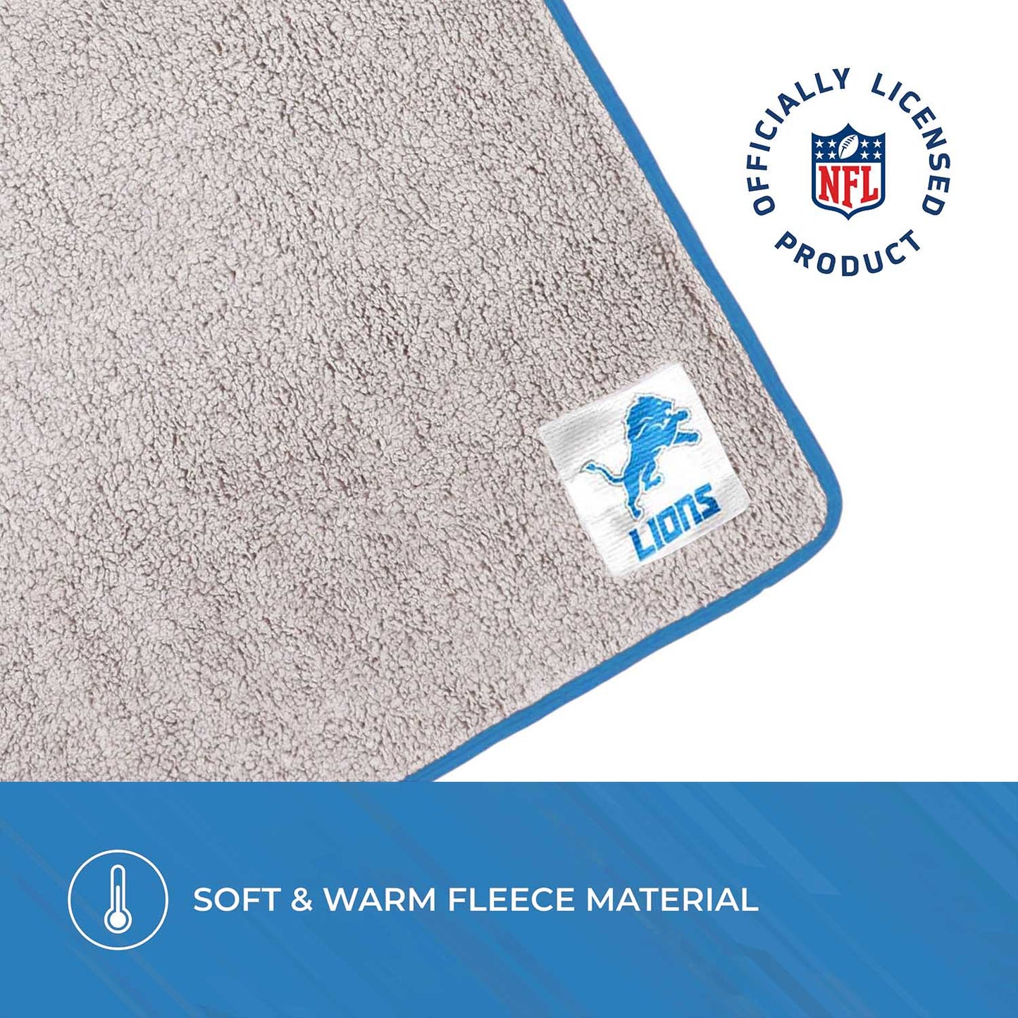 Detroit Lions NFL Silk Touch Sherpa Throw Blanket - Light Blue