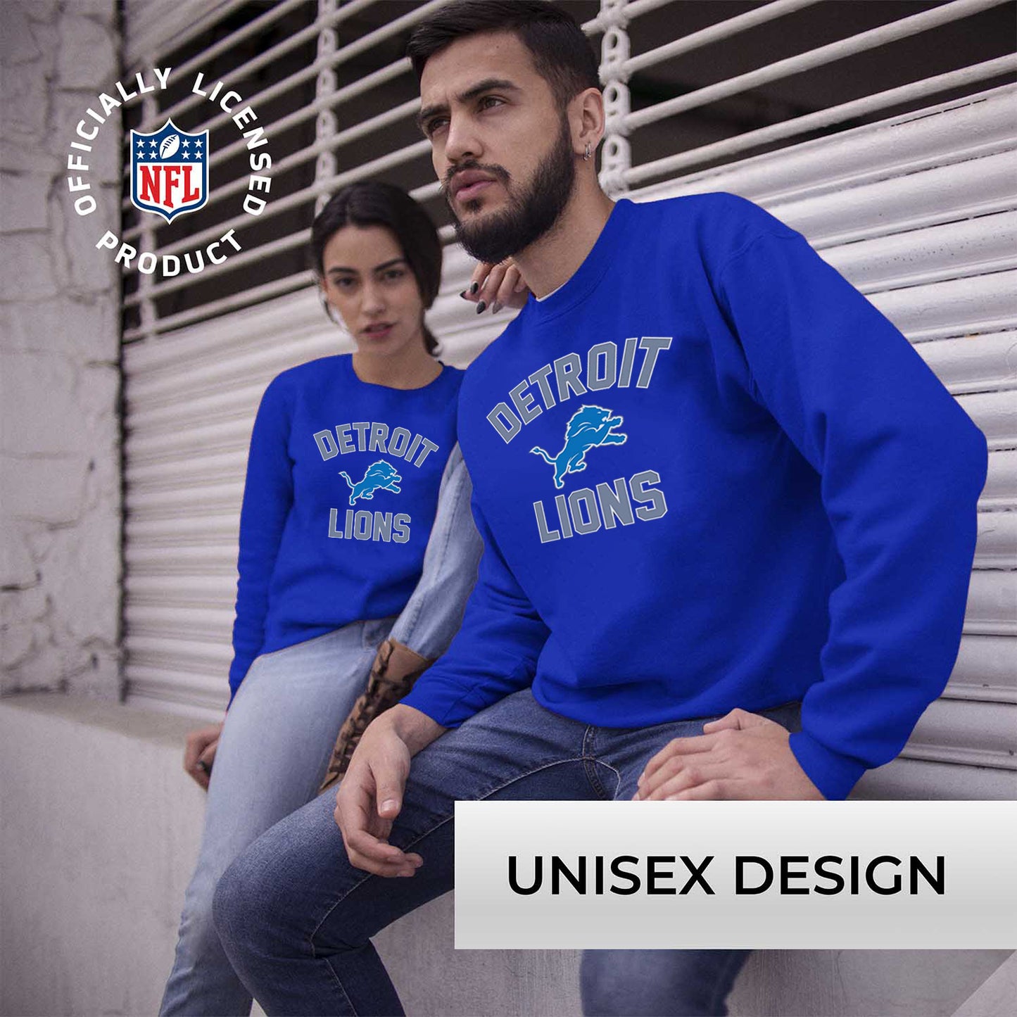 Detroit Lions NFL Gameday Adult Crewneck Sweatshirt - Royal