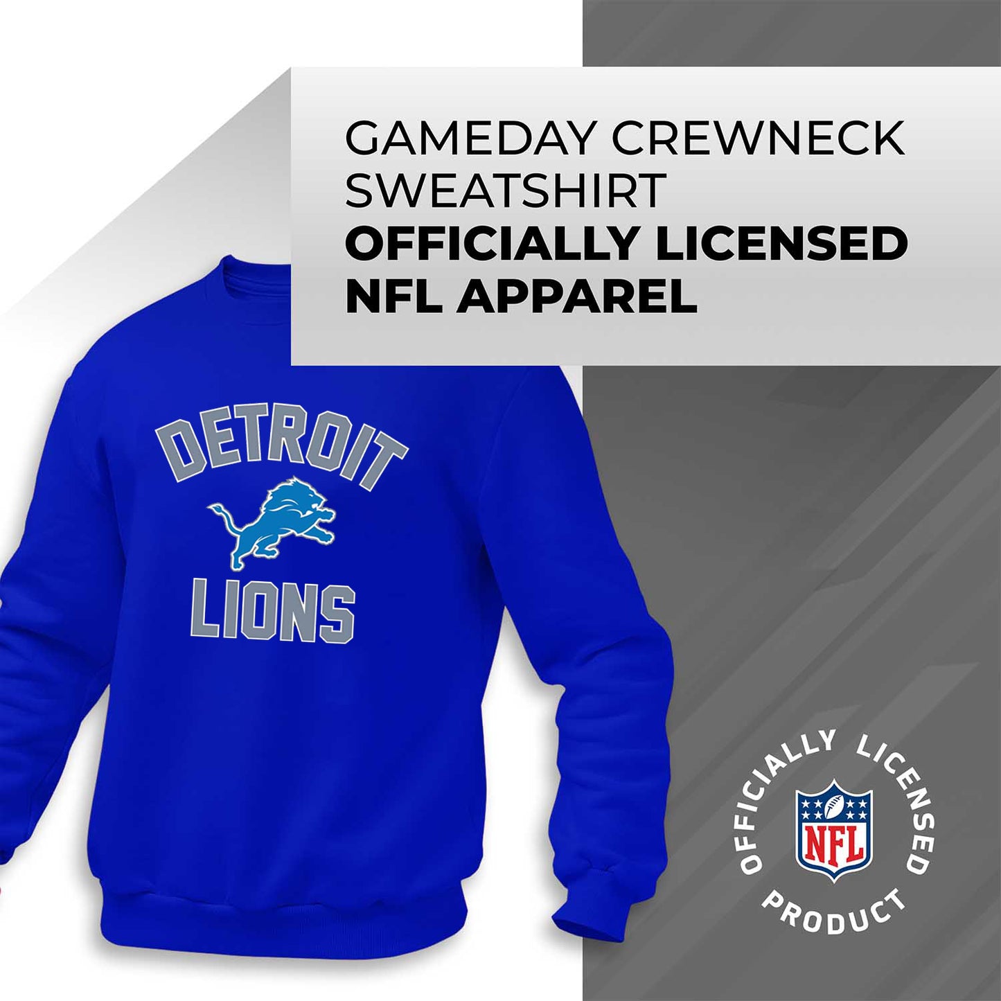 Detroit Lions NFL Gameday Adult Crewneck Sweatshirt - Royal