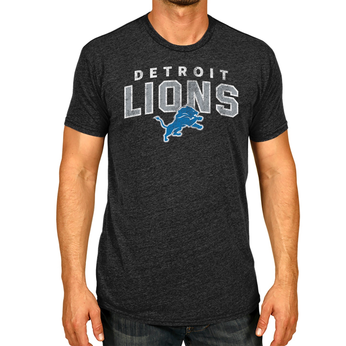 Detroit Lions NFL Starting Fresh Short Sleeve Heather T-Shirt - Black