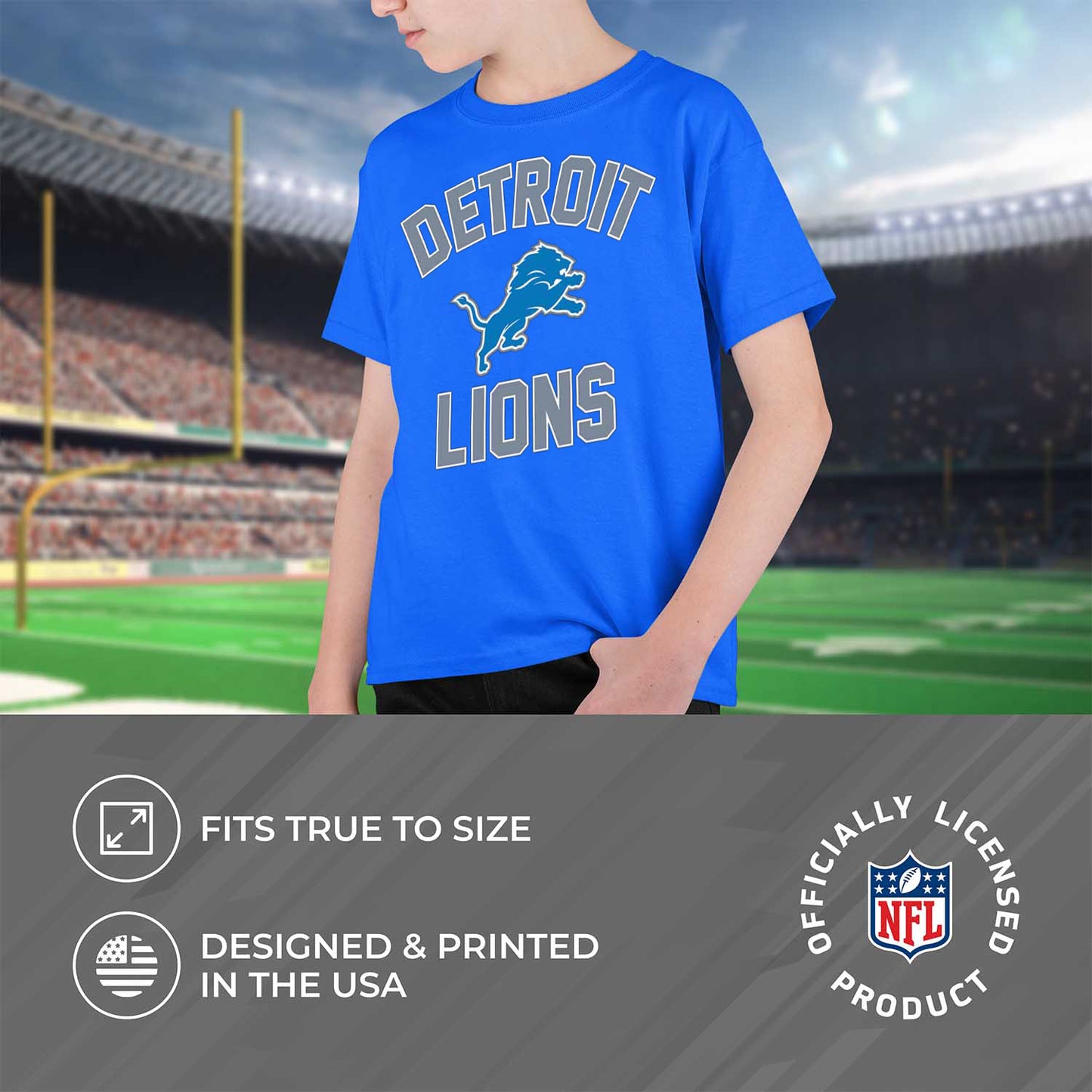 Detroit Lions NFL Youth Gameday Football T-Shirt - Royal