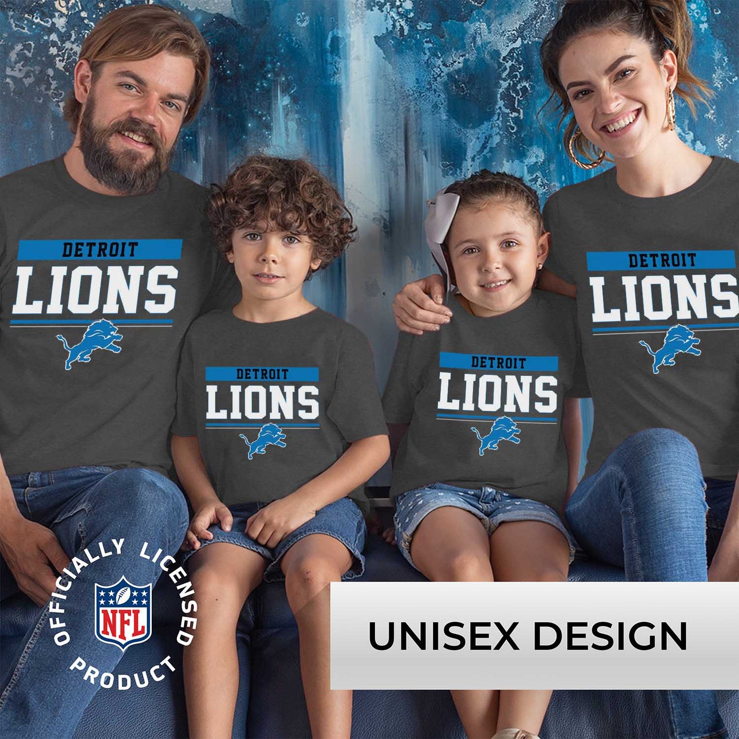 Detroit Lions NFL Youth Short Sleeve Charcoal T Shirt - Charcoal