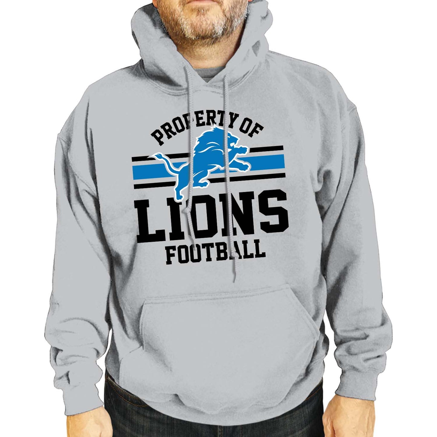Detroit Lions NFL Adult Property Of Hooded Sweatshirt - Sport Gray