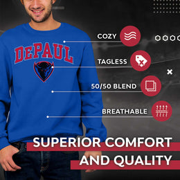 DePaul Blue Demons Adult Arch & Logo Soft Style Gameday Crewneck Sweatshirt - Royal