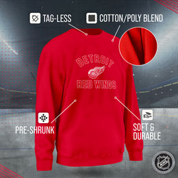 Detroit Red Wings Adult NHL Gameday Crewneck Sweatshirt - Red