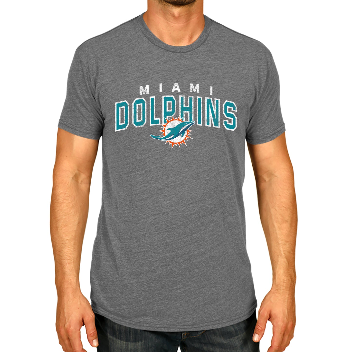 Miami Dolphins NFL Starting Fresh Short Sleeve Heather T-Shirt - Sport Gray