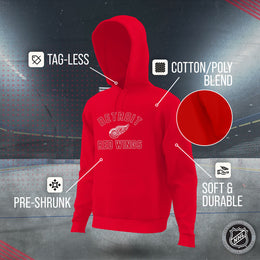 Detroit Red Wings Adult NHL Gameday Hooded Sweatshirt - Red