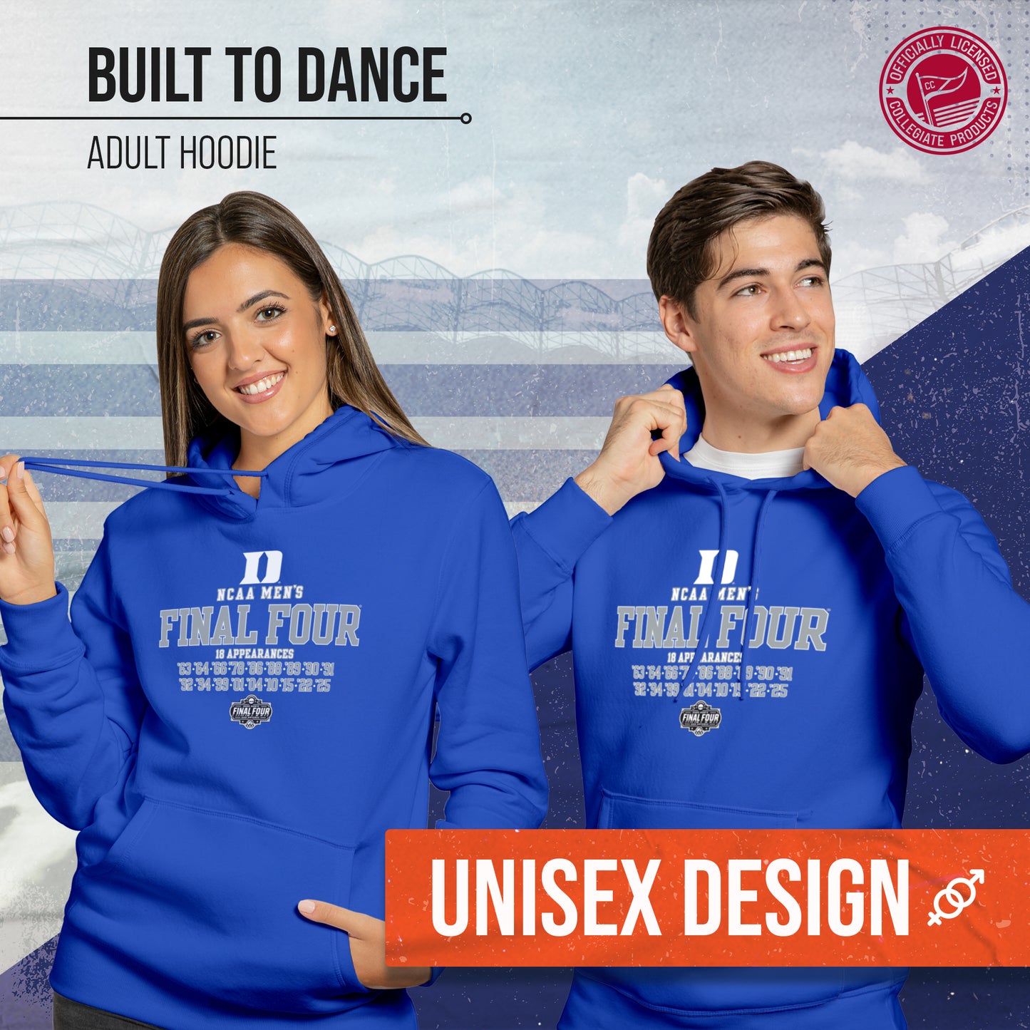 Duke Blue Devils 2025 NCAA Men's Basketball Tournament Built To Dance Hooded Sweatshirt - Royal