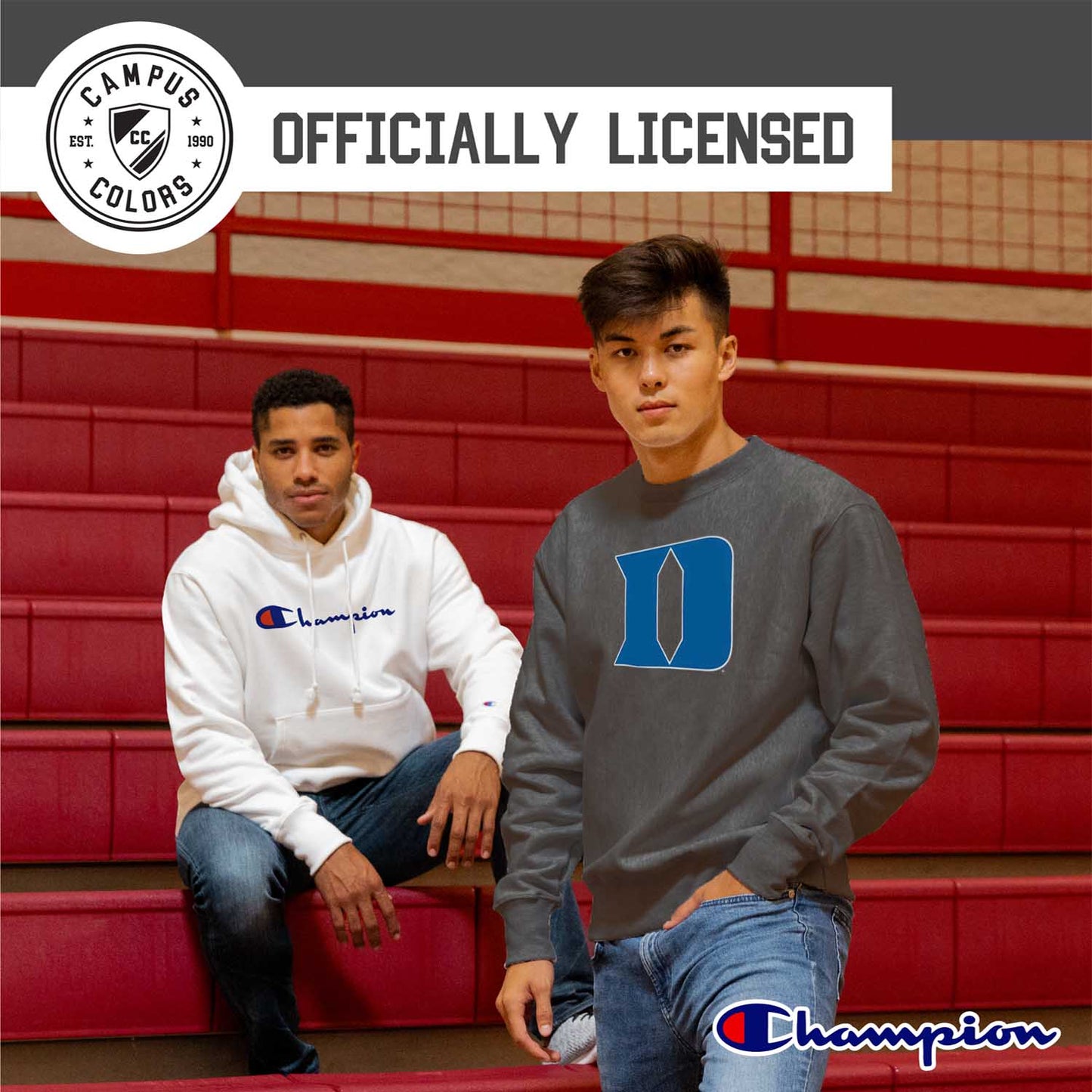 Duke Blue Devils Adult Mascot Fleece Crewneck - Charcoal