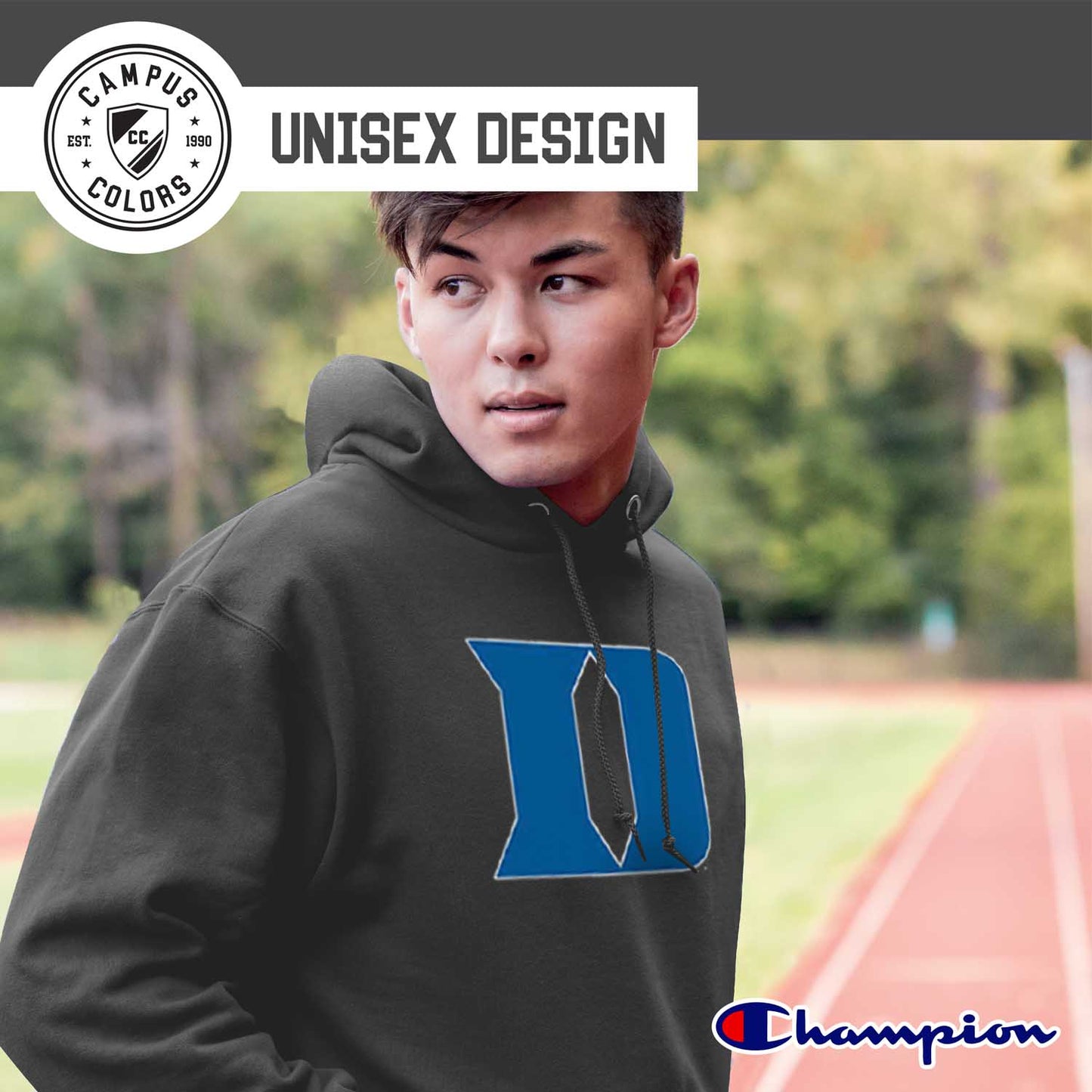 Duke Blue Devils Adult Mascot Fleece Hooded Sweatshirt - Charcoal