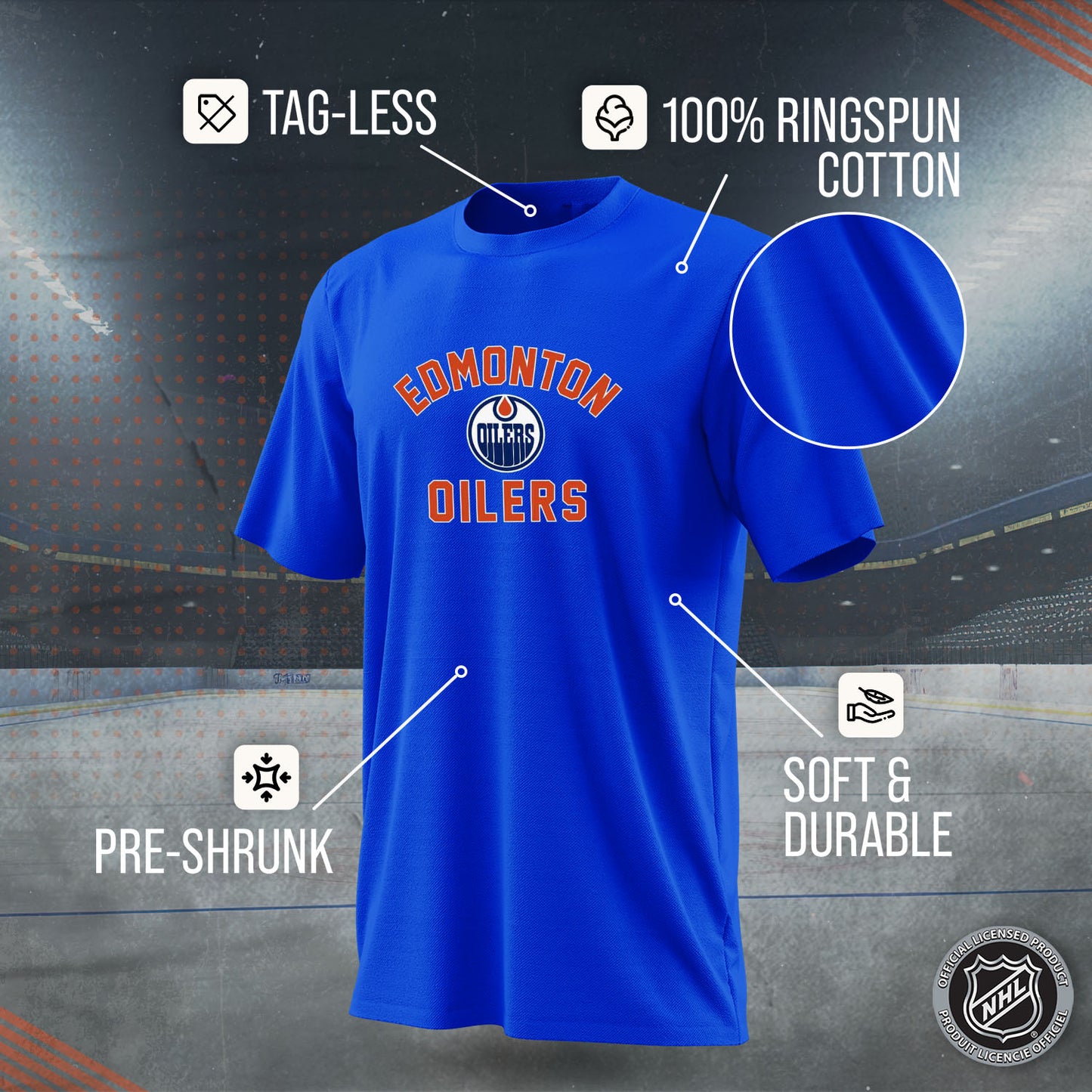 Edmonton Oilers NHL Adult Game Day Unisex T-Shirt - Royal