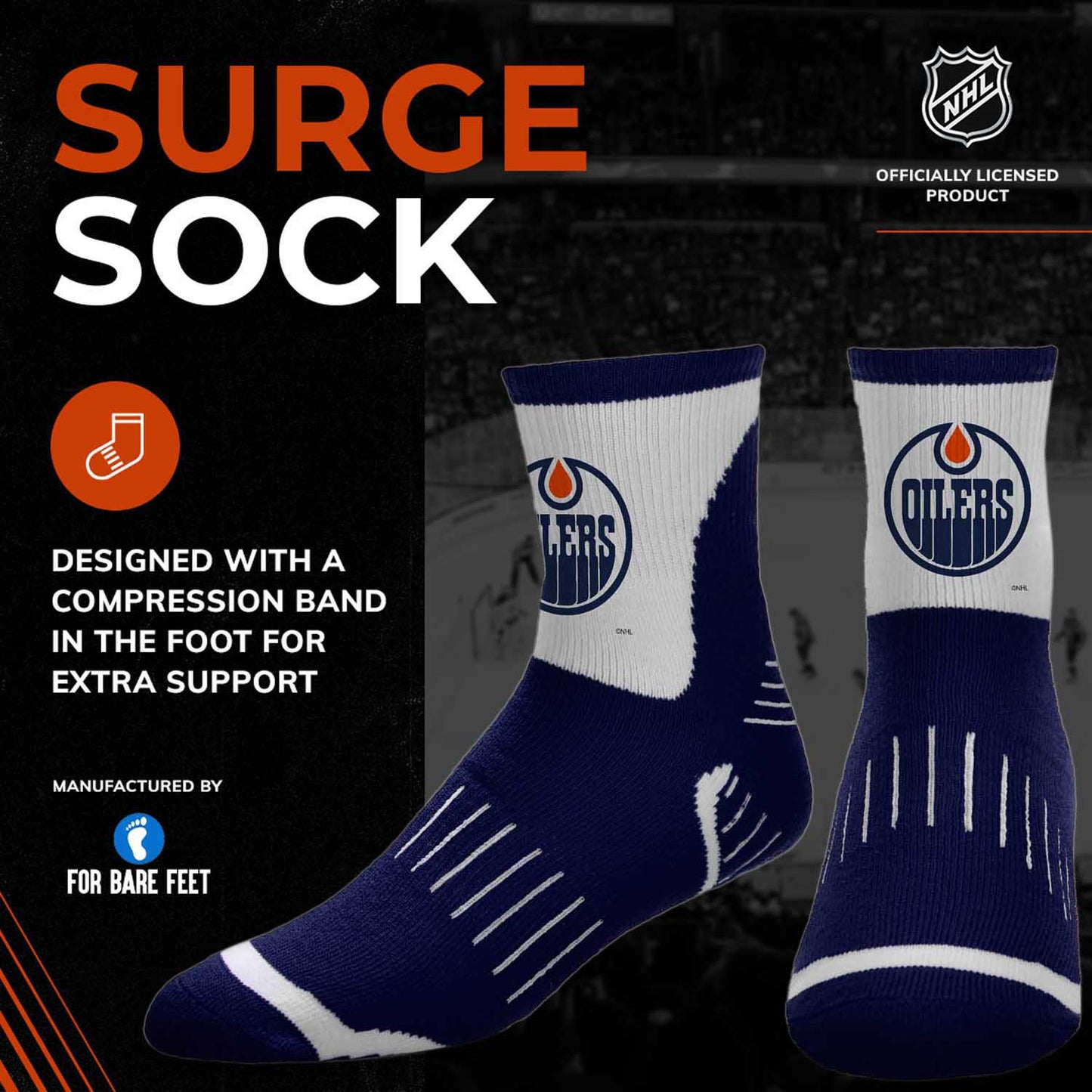 Edmonton Oilers NHL Youth Surge Socks - Navy