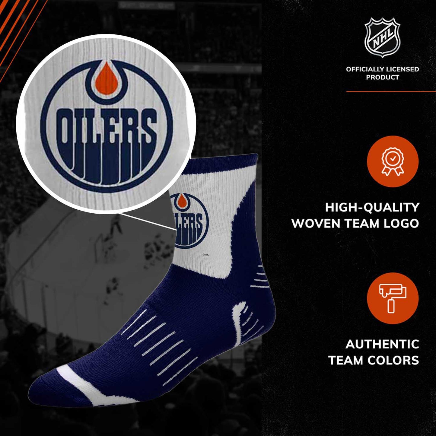 Edmonton Oilers NHL Youth Surge Socks - Navy