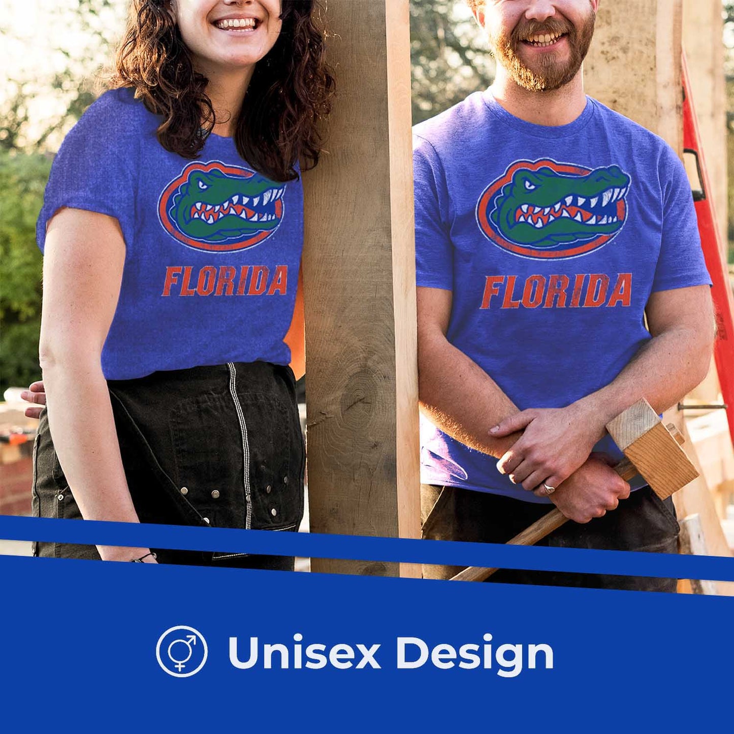 Florida Gators Adult MVP Heathered Cotton Blend T-Shirt - Royal