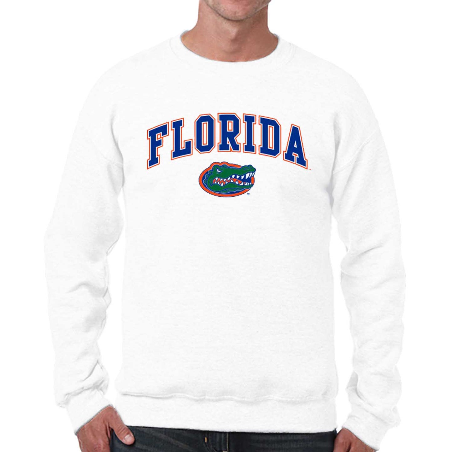Florida Gators Adult Arch & Logo Soft Style Gameday Crewneck Sweatshirt - White