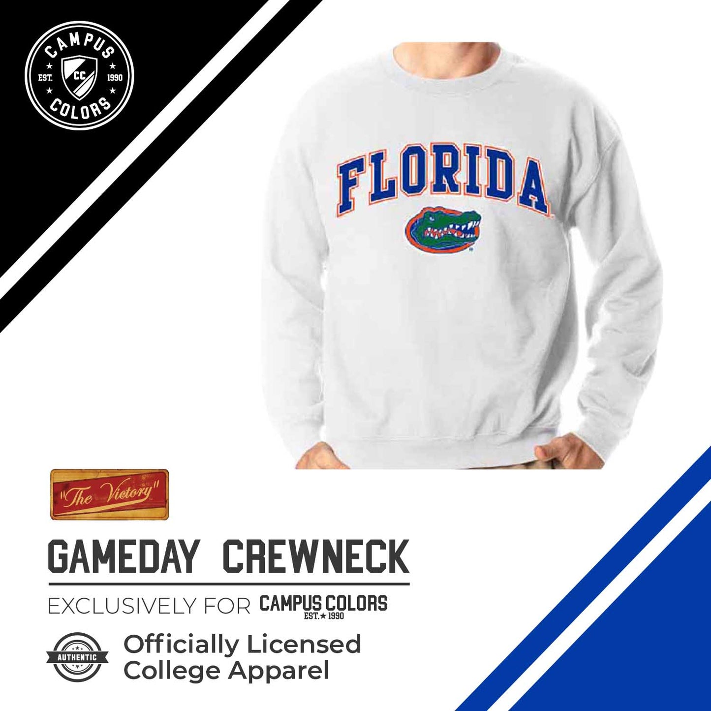 Florida Gators Adult Arch & Logo Soft Style Gameday Crewneck Sweatshirt - White