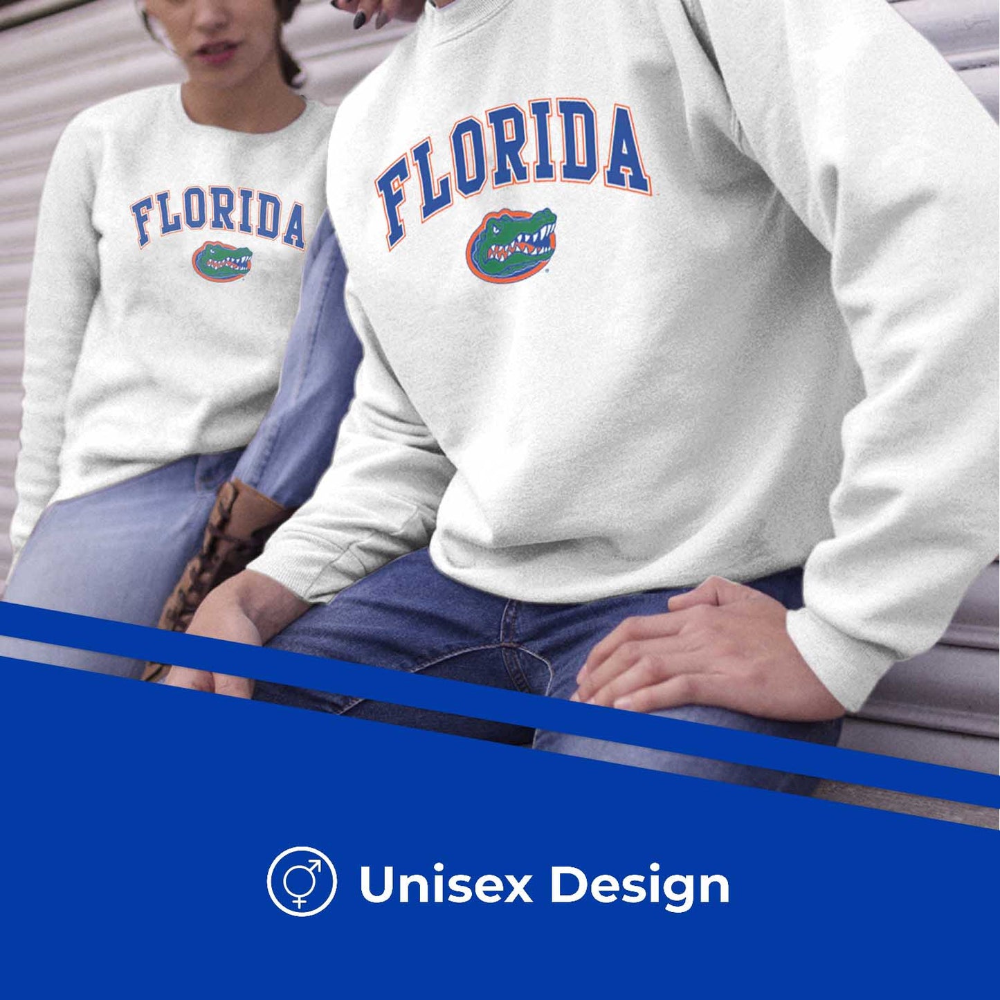 Florida Gators Adult Arch & Logo Soft Style Gameday Crewneck Sweatshirt - White
