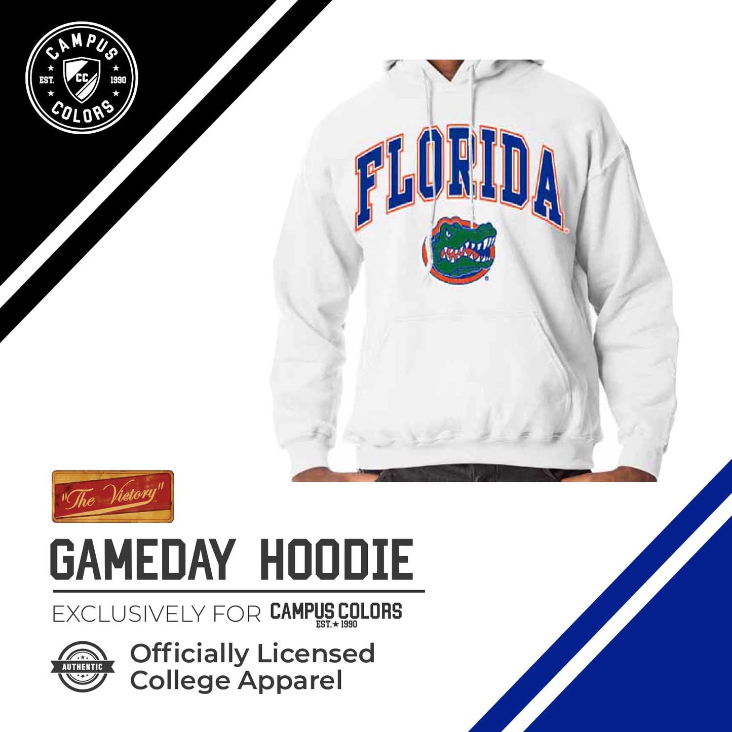 Florida Gators Adult Arch & Logo Soft Style Gameday Hooded Sweatshirt - White
