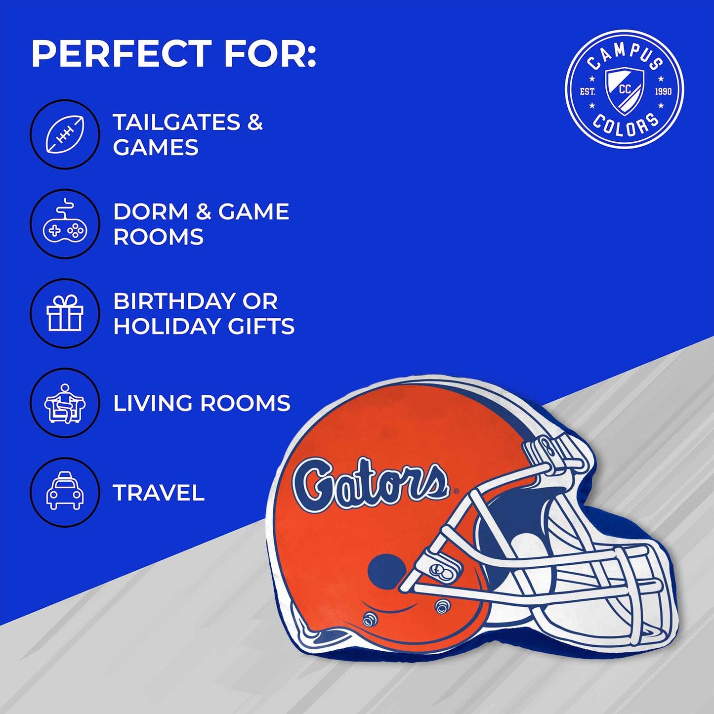 Florida Gators NCAA Helmet Super Soft Football Pillow - Orange