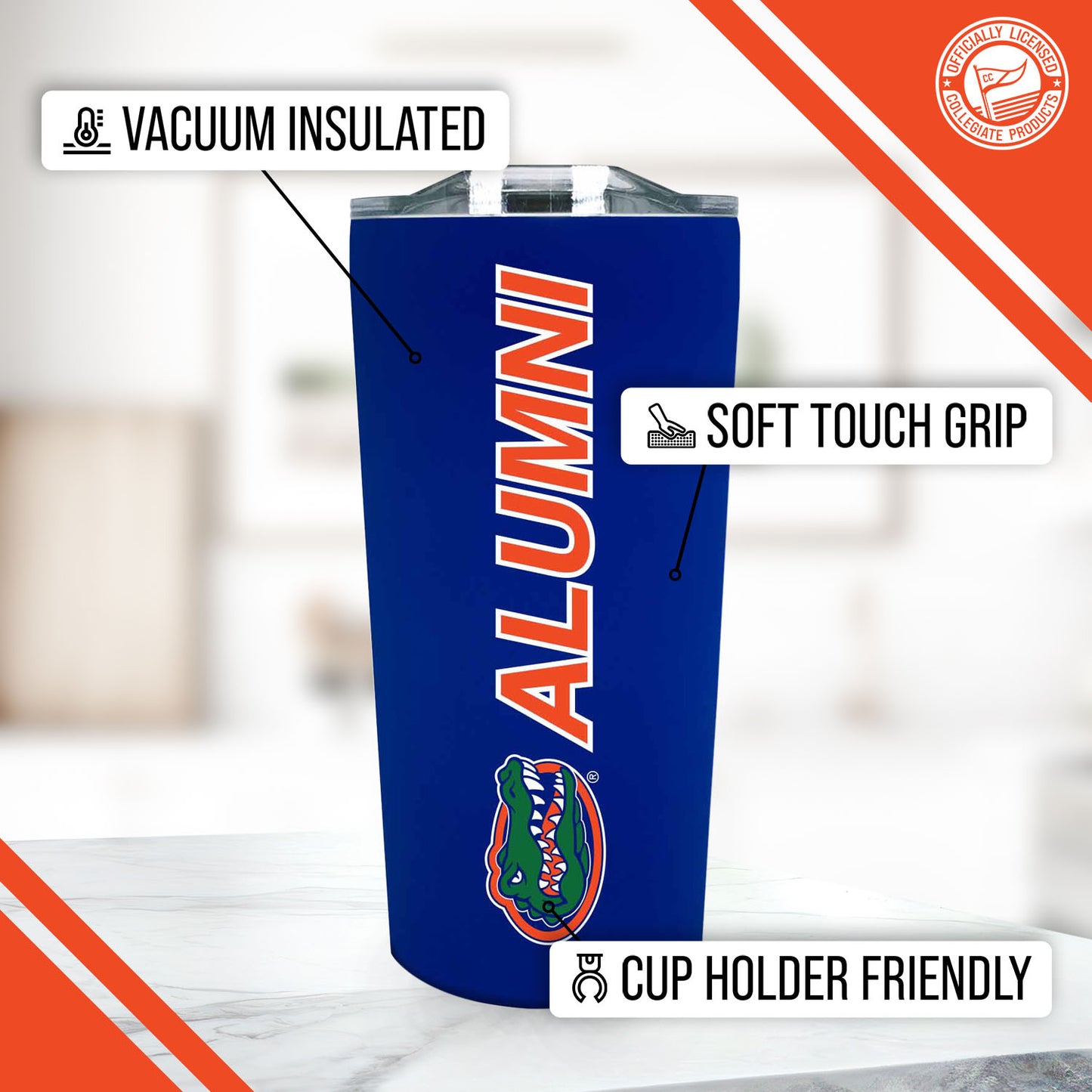 Florida Gators Collegiate Stainless Steel Travel Tumbler for Alumni - Royal