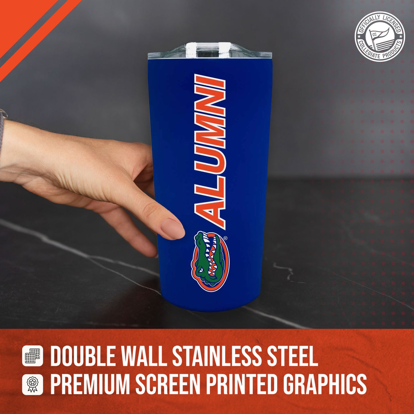 Florida Gators Collegiate Stainless Steel Travel Tumbler for Alumni - Royal