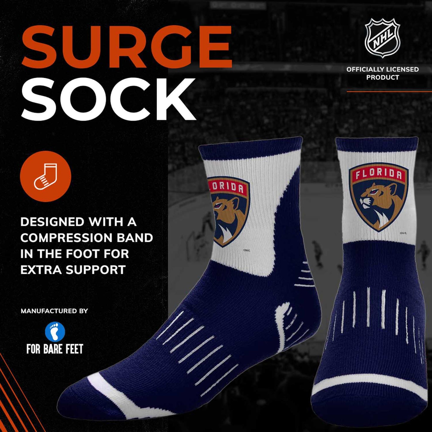 Florida Panthers NHL Youth Surge Socks - Navy
