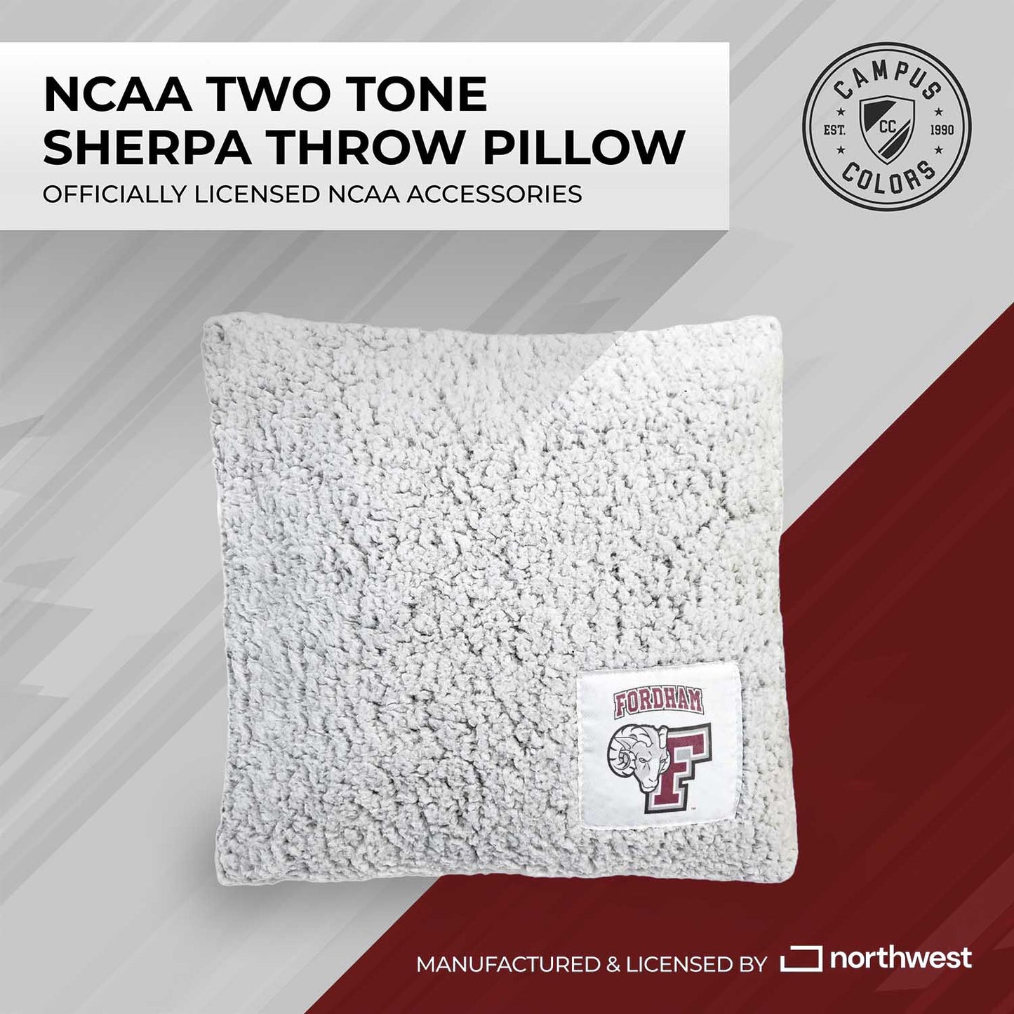 Fordham Rams Two Tone Sherpa Throw Pillow - Team Color