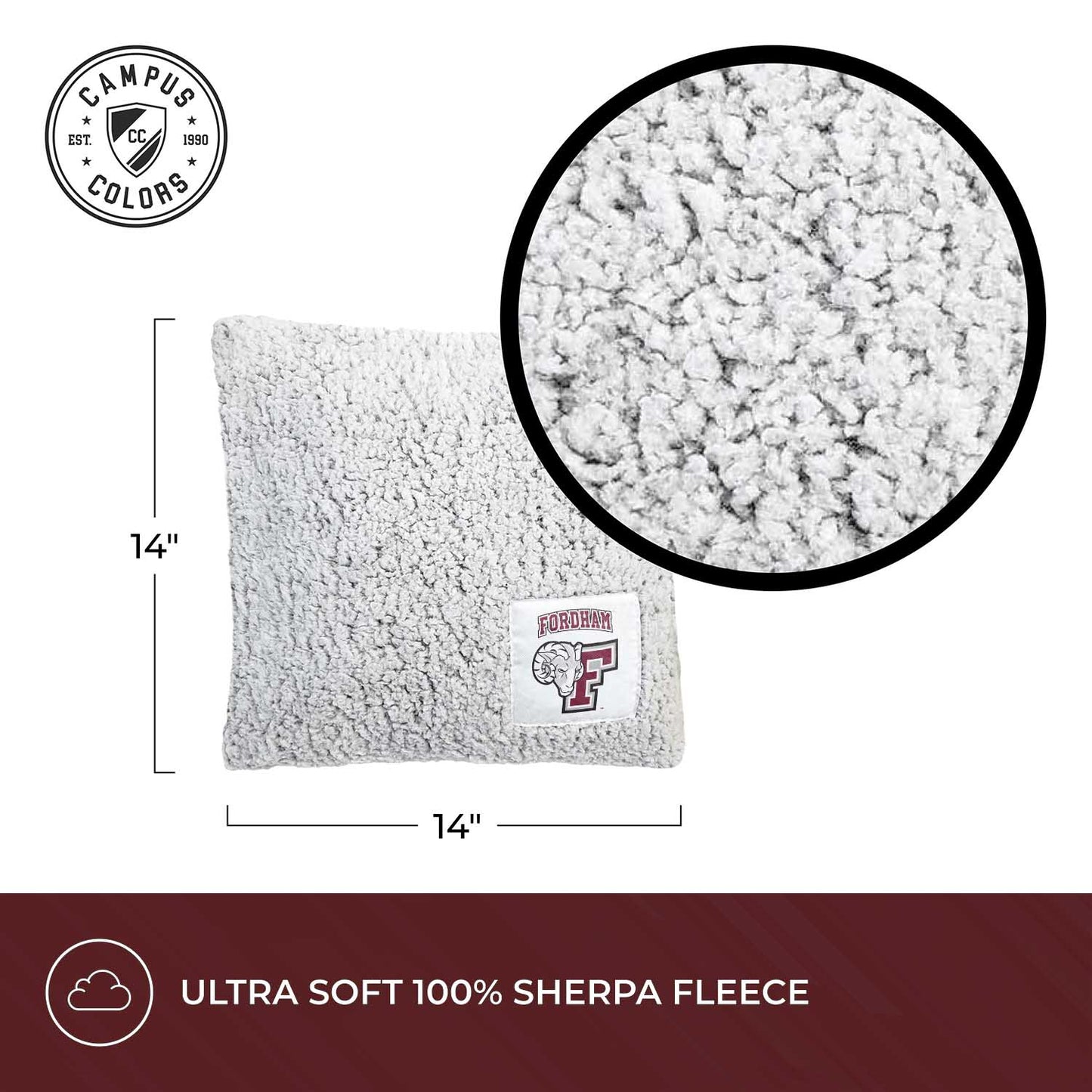 Fordham Rams Two Tone Sherpa Throw Pillow - Team Color