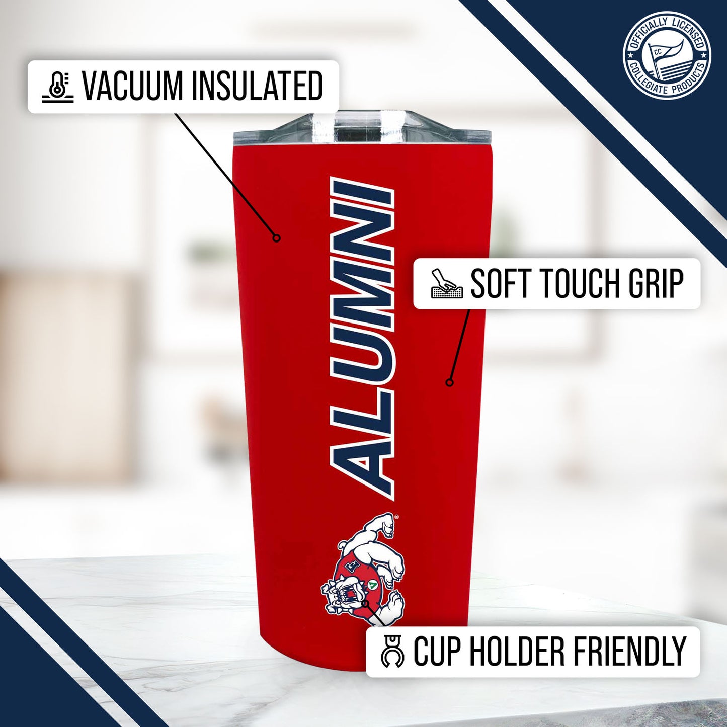Fresno State Bulldogs Collegiate Stainless Steel Travel Tumbler for Alumni - Red