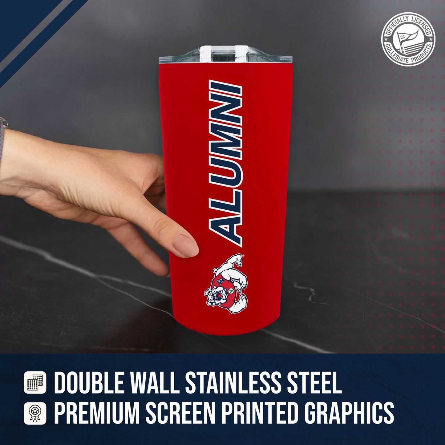 Fresno State Bulldogs Collegiate Stainless Steel Travel Tumbler for Alumni - Red