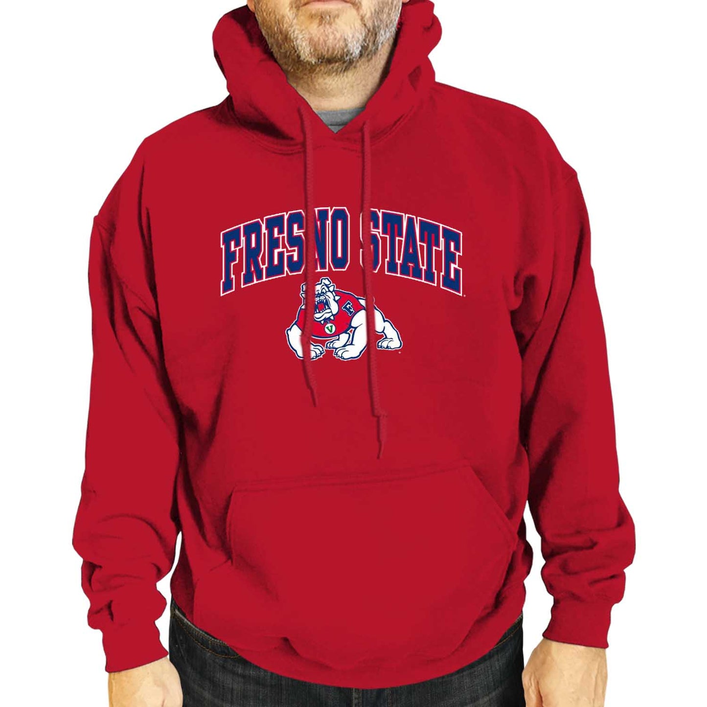 Fresno State Bulldogs Adult Arch & Logo Soft Style Gameday Hooded Sweatshirt - Red
