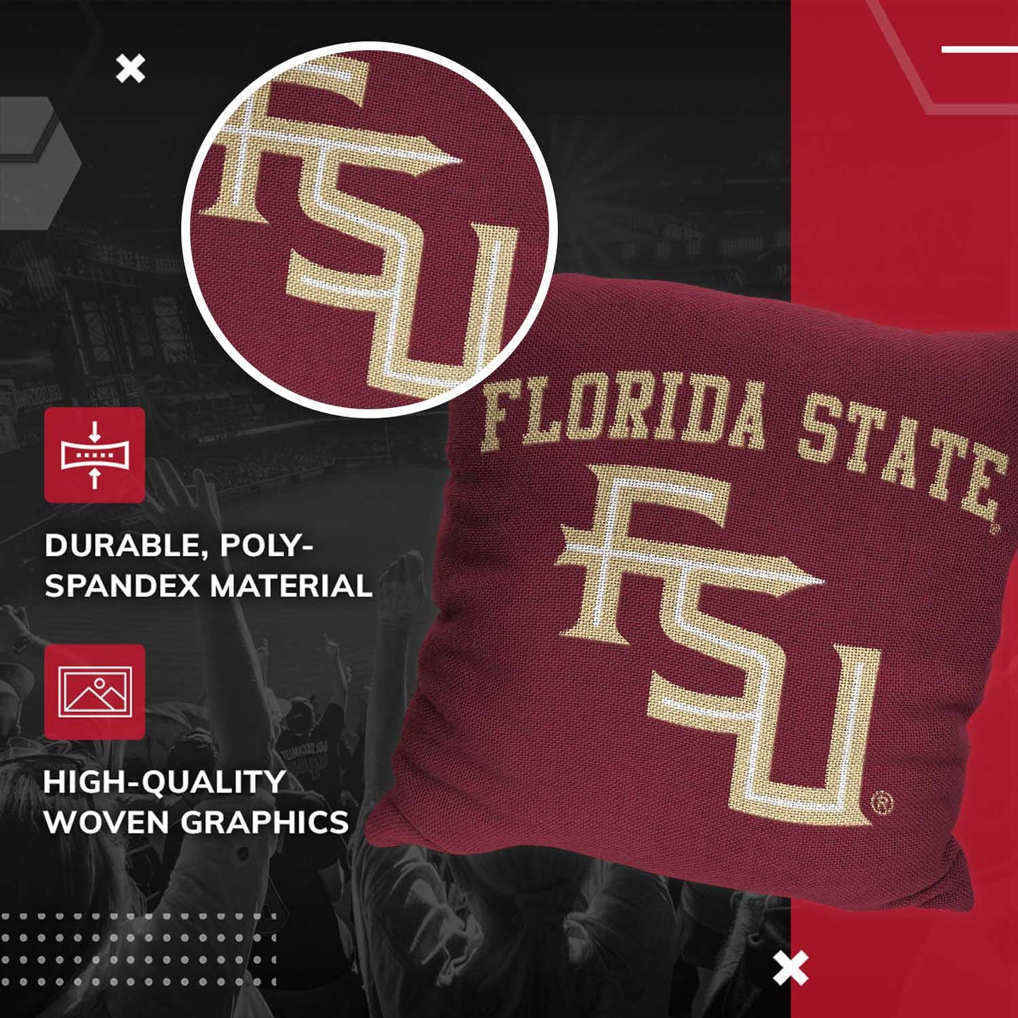 Florida State Seminoles NCAA Decorative Pillow - Maroon