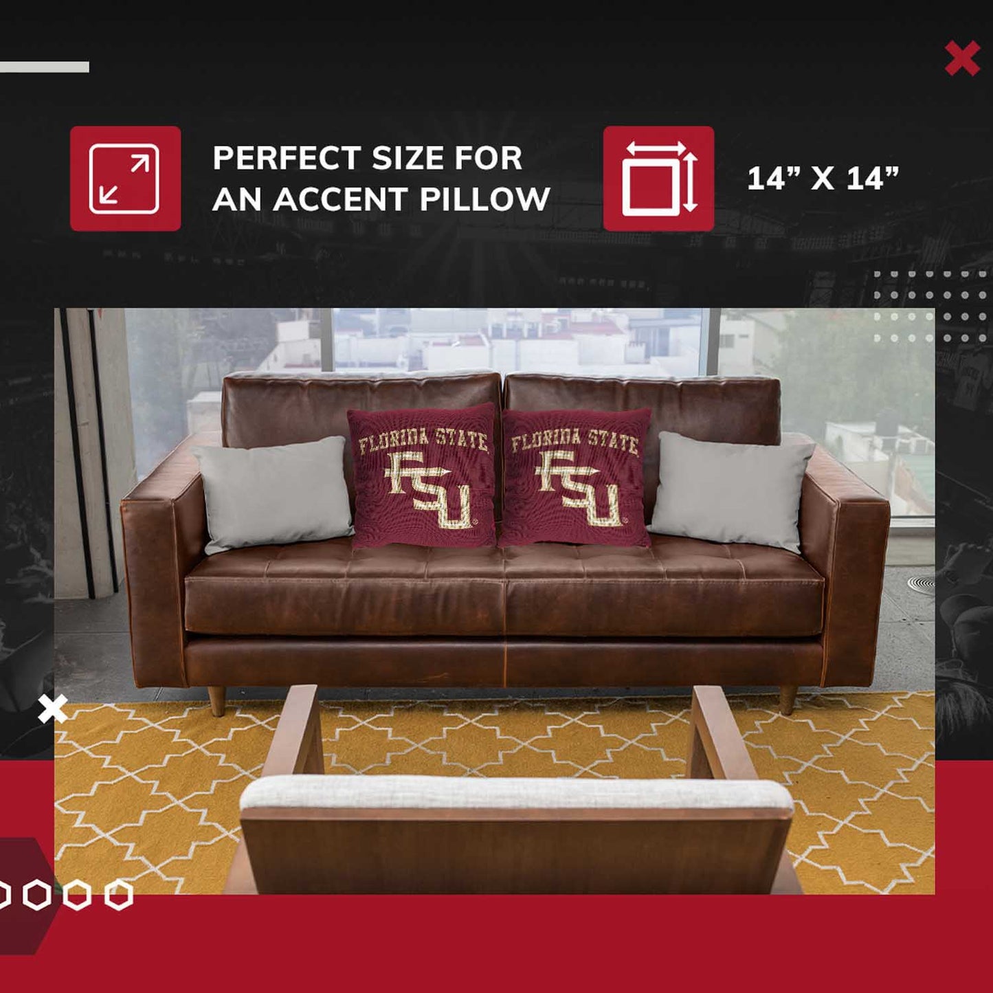 Florida State Seminoles NCAA Decorative Pillow - Maroon