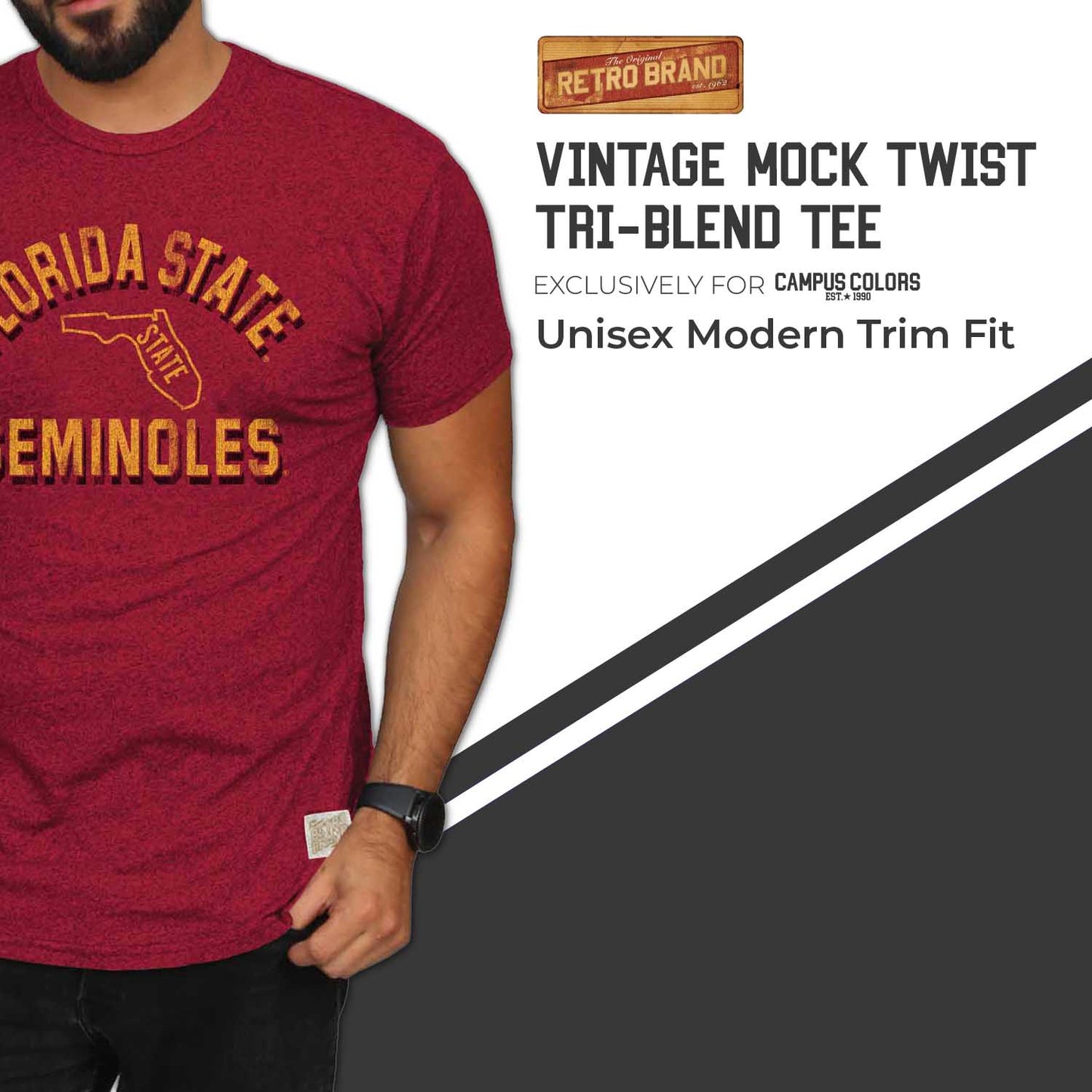 Florida State Seminoles Adult College Team Color T-Shirt - Crimson