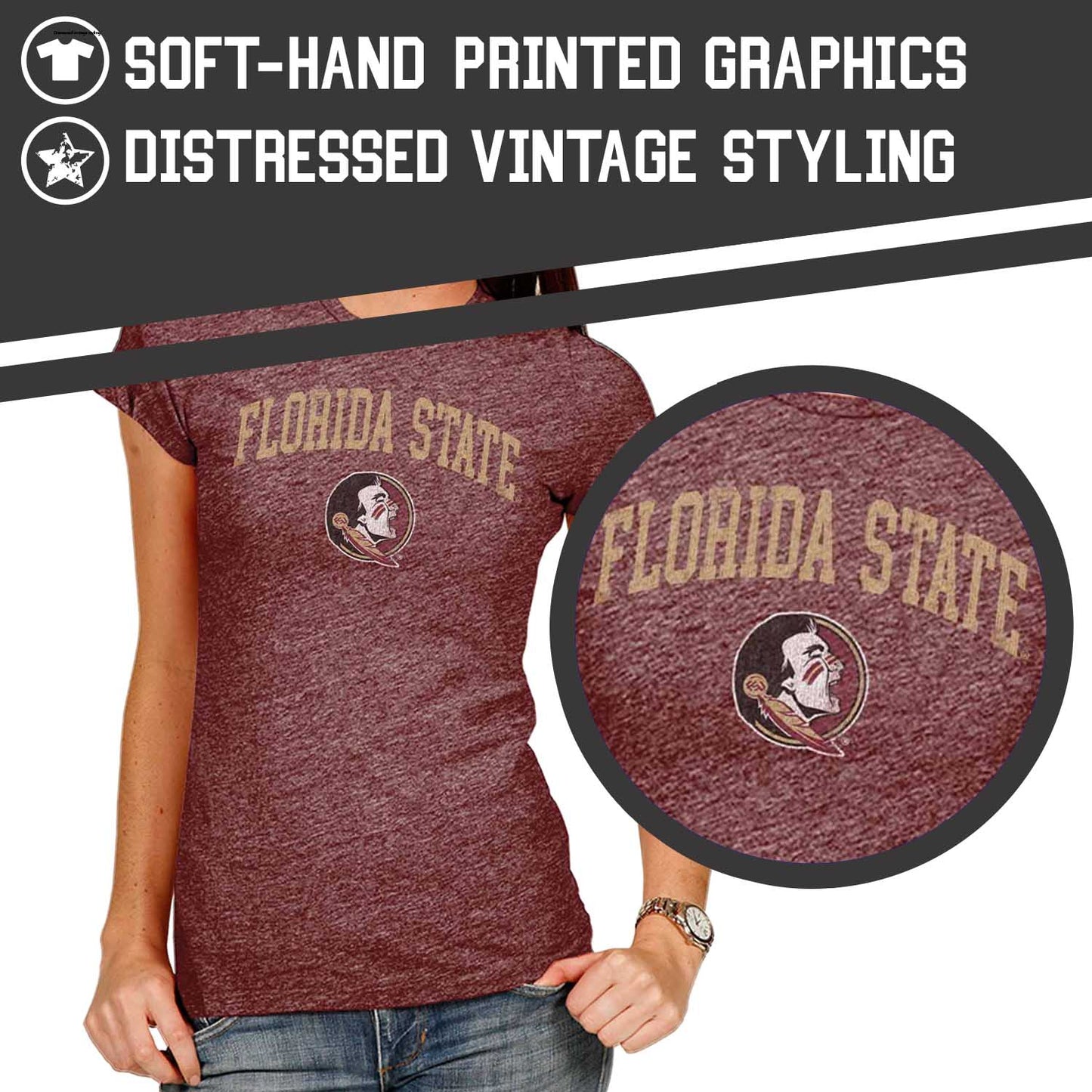 Florida State Seminoles University Women's T-Shirt - Maroon