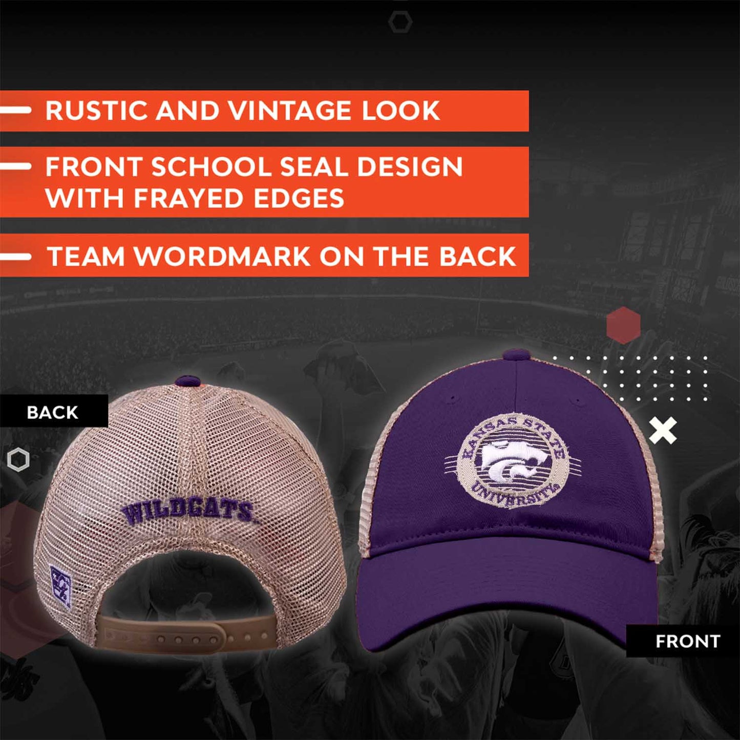 Kansas State Wildcats NCAA Snapback - Purple