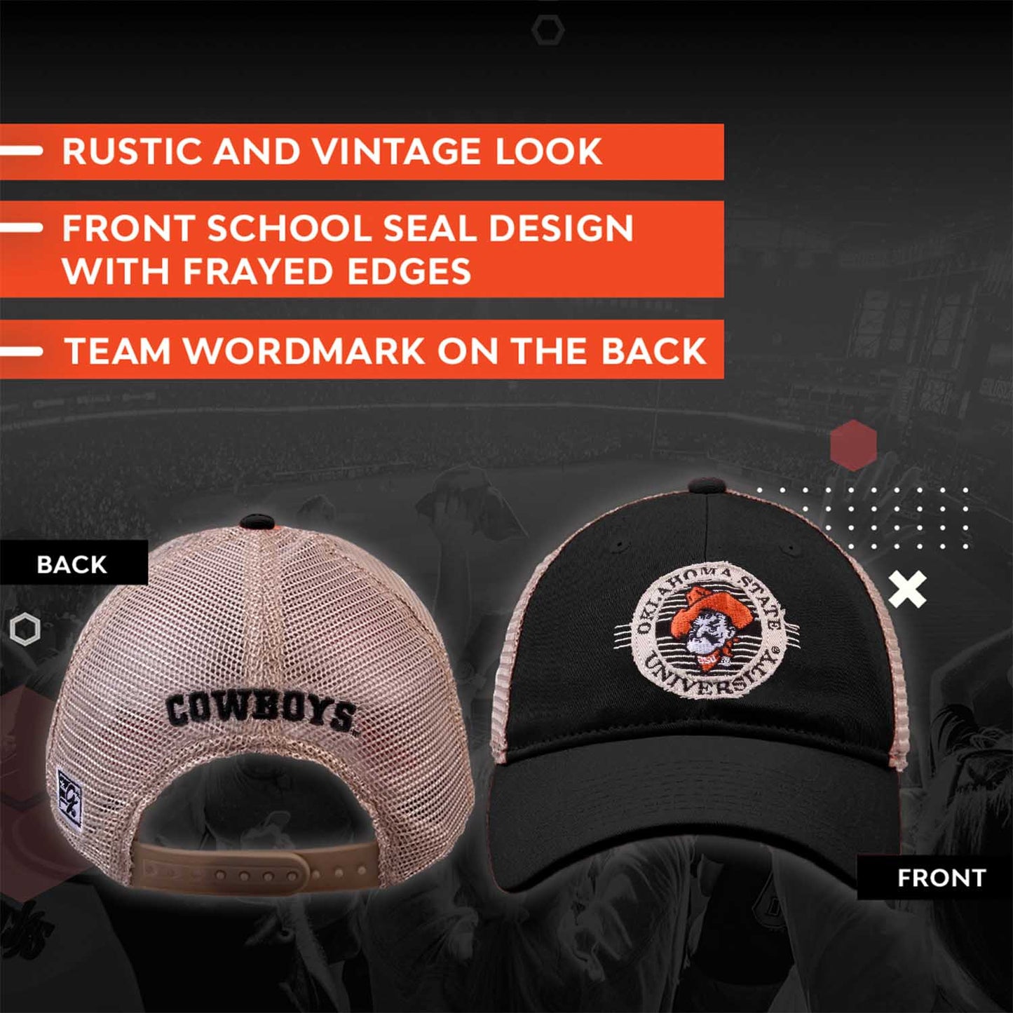 Oklahoma State Cowboys NCAA Snapback - Black