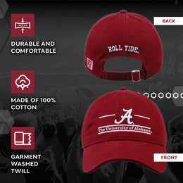 Alabama Crimson Tide NCAA Adult Bar Hat - Cardinal