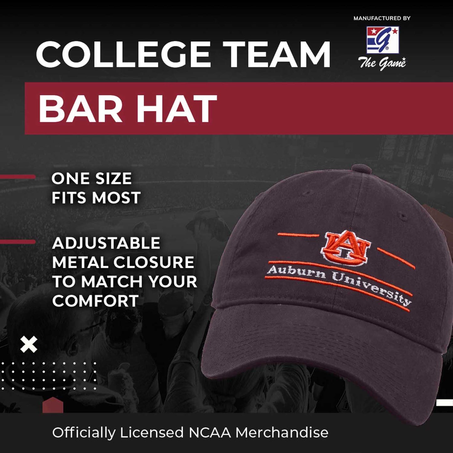 Auburn Tigers NCAA Adult Bar Hat - Navy