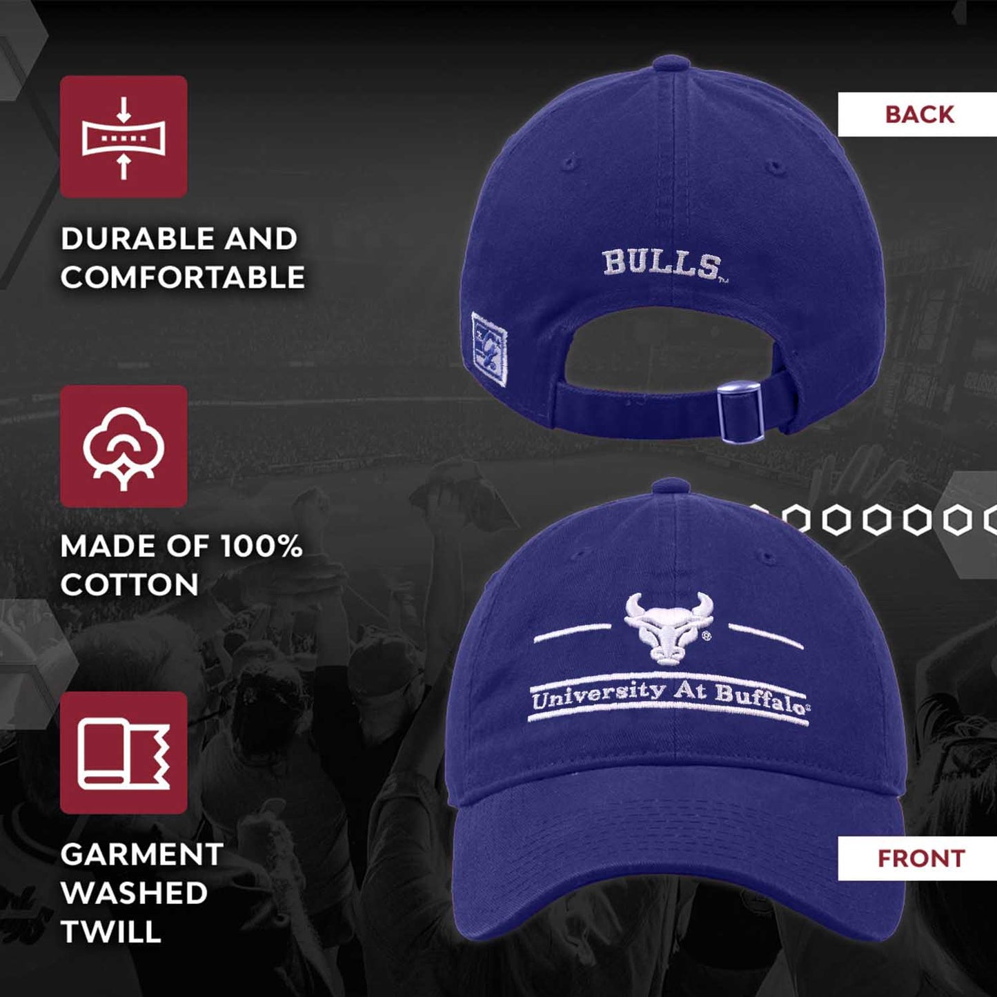 Buffalo Bulls NCAA Adult Bar Hat - Royal