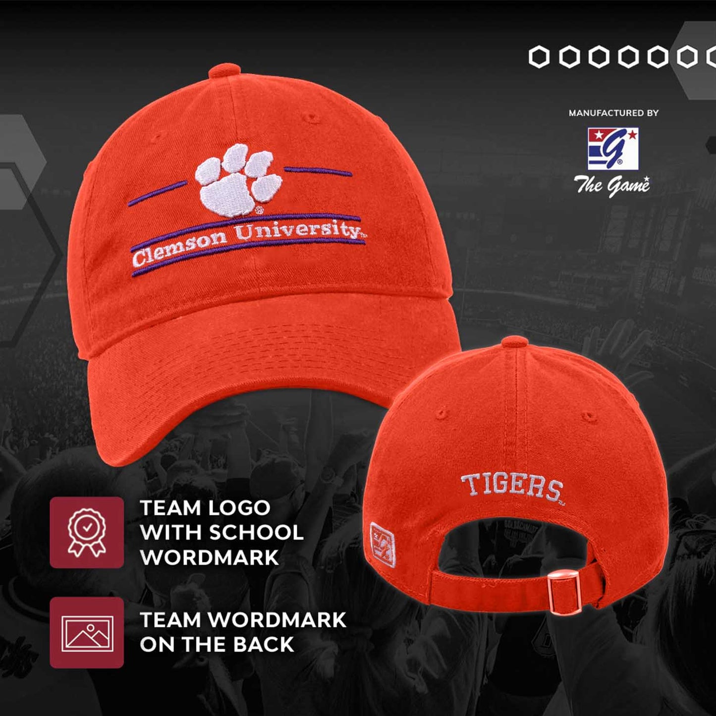 Clemson Tigers NCAA Adult Bar Hat - Orange