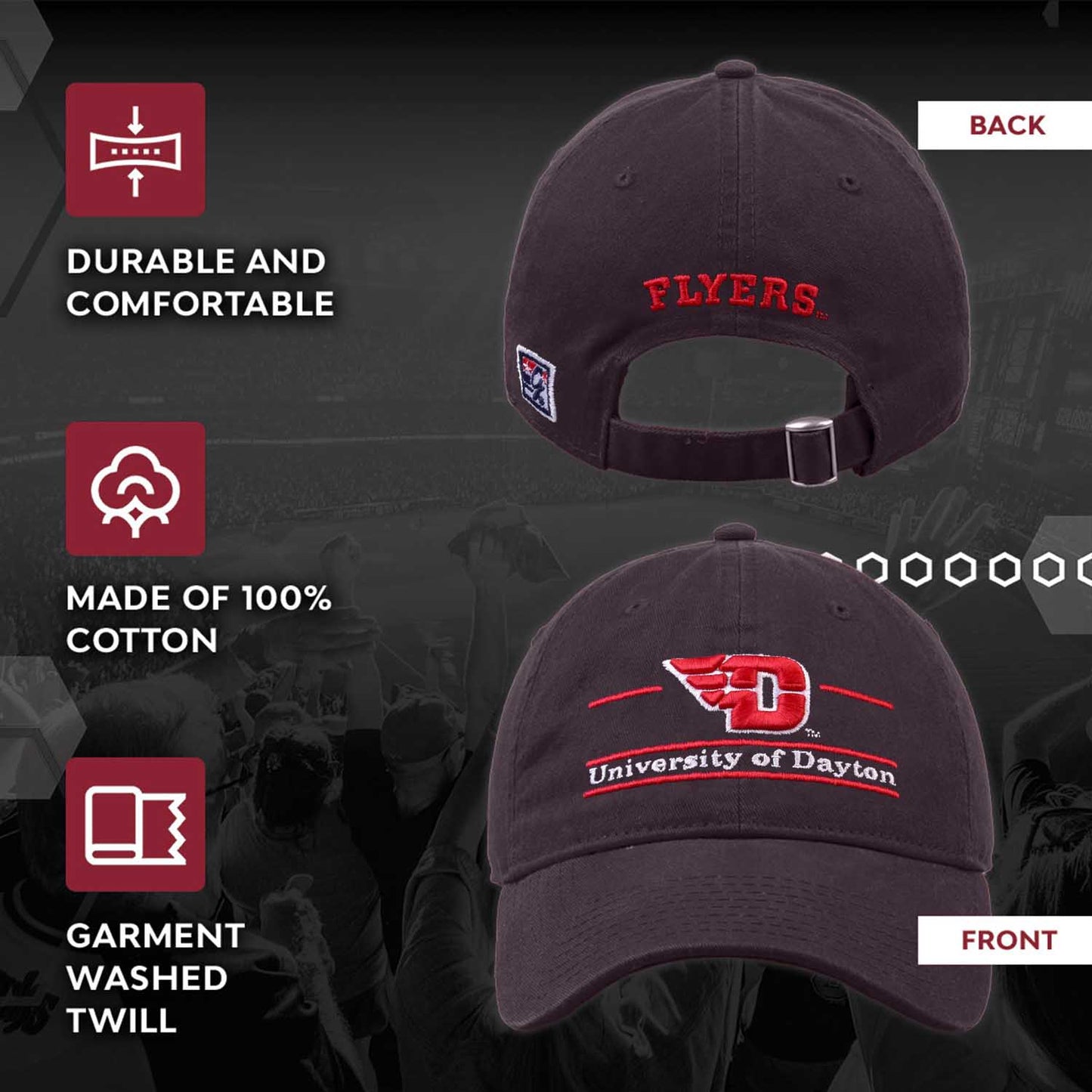 Dayton Flyers NCAA Adult Bar Hat - Navy