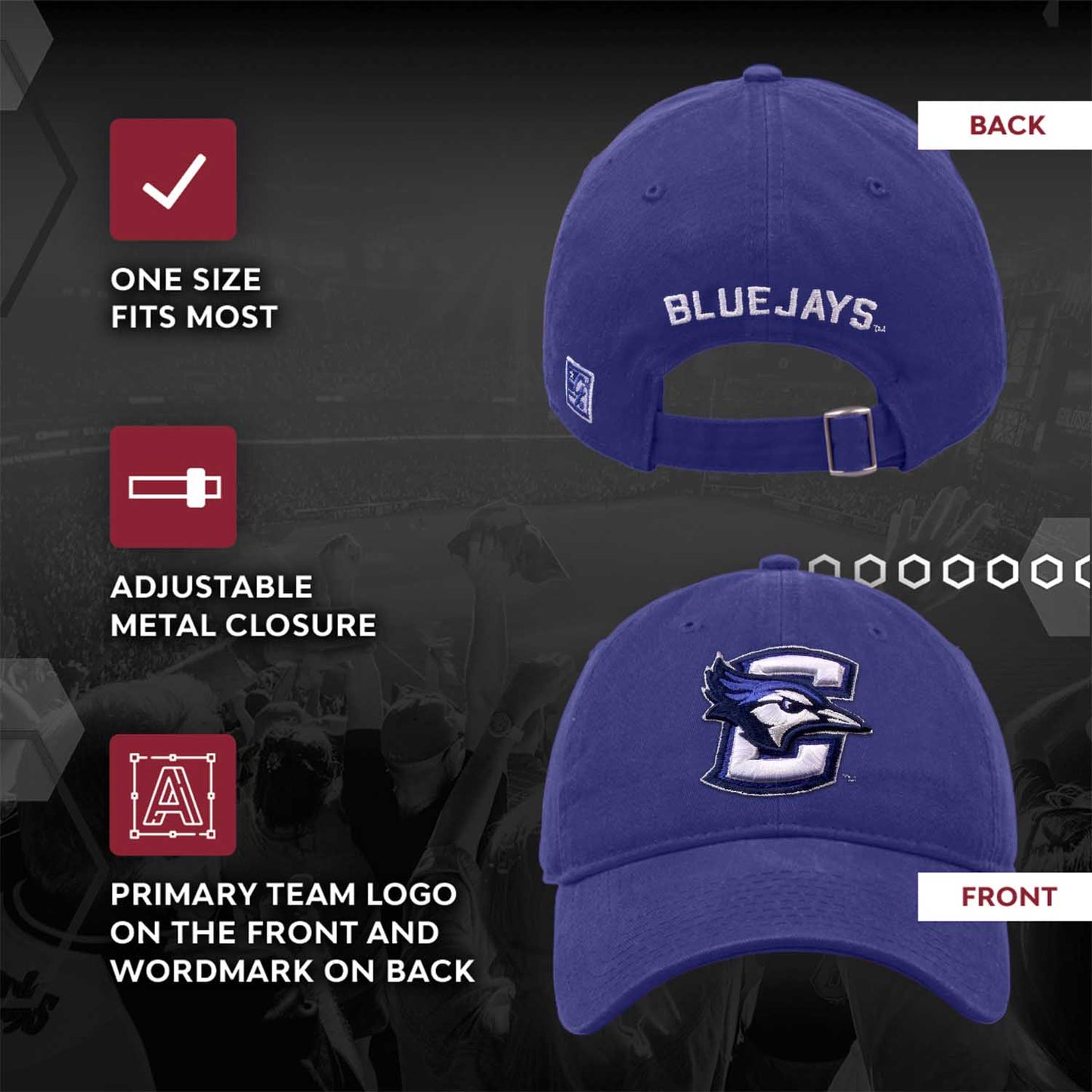 Creighton Bluejays NCAA Adult Relaxed Fit Logo Hat - Royal