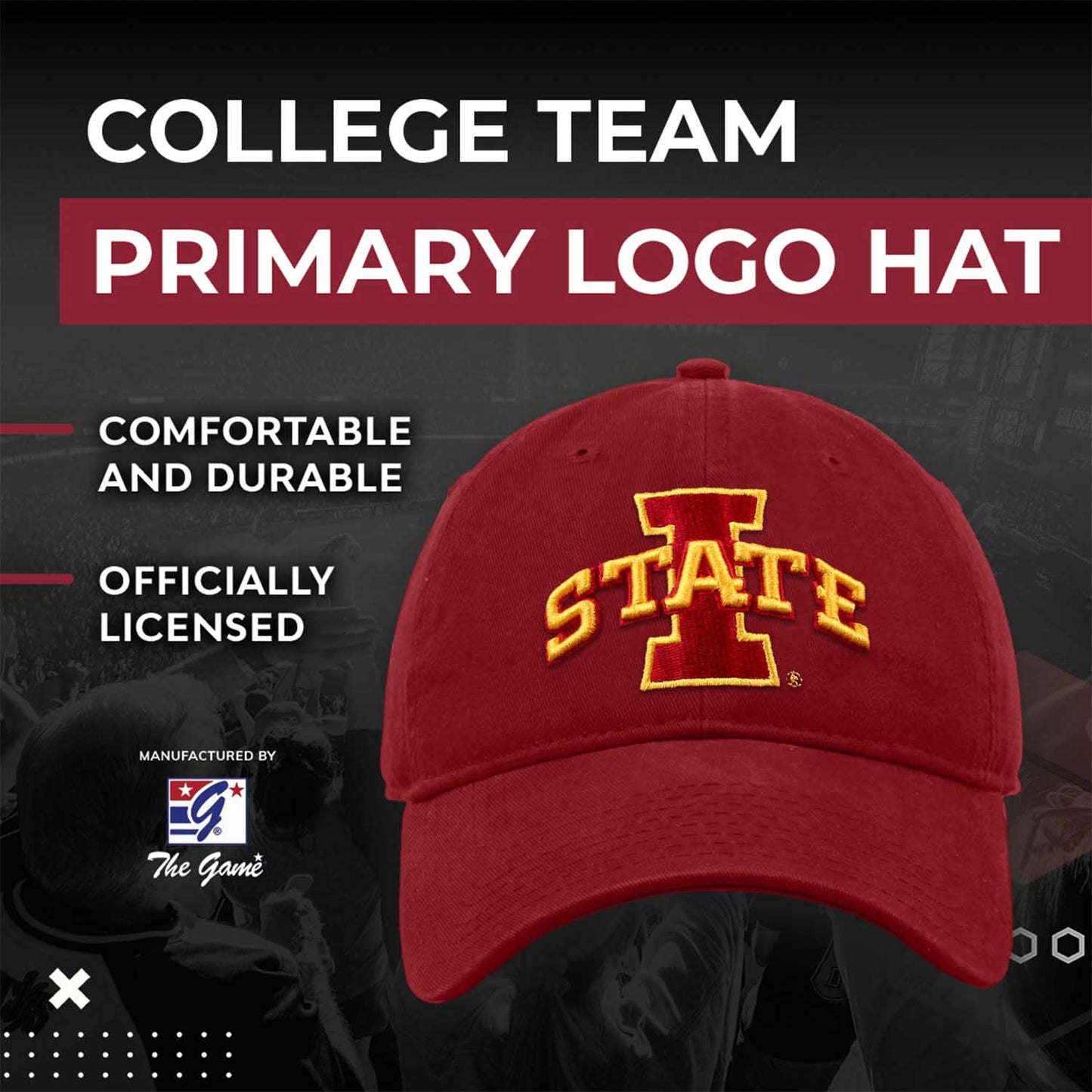 Iowa State Cyclones NCAA Adult Relaxed Fit Logo Hat - Cardinal
