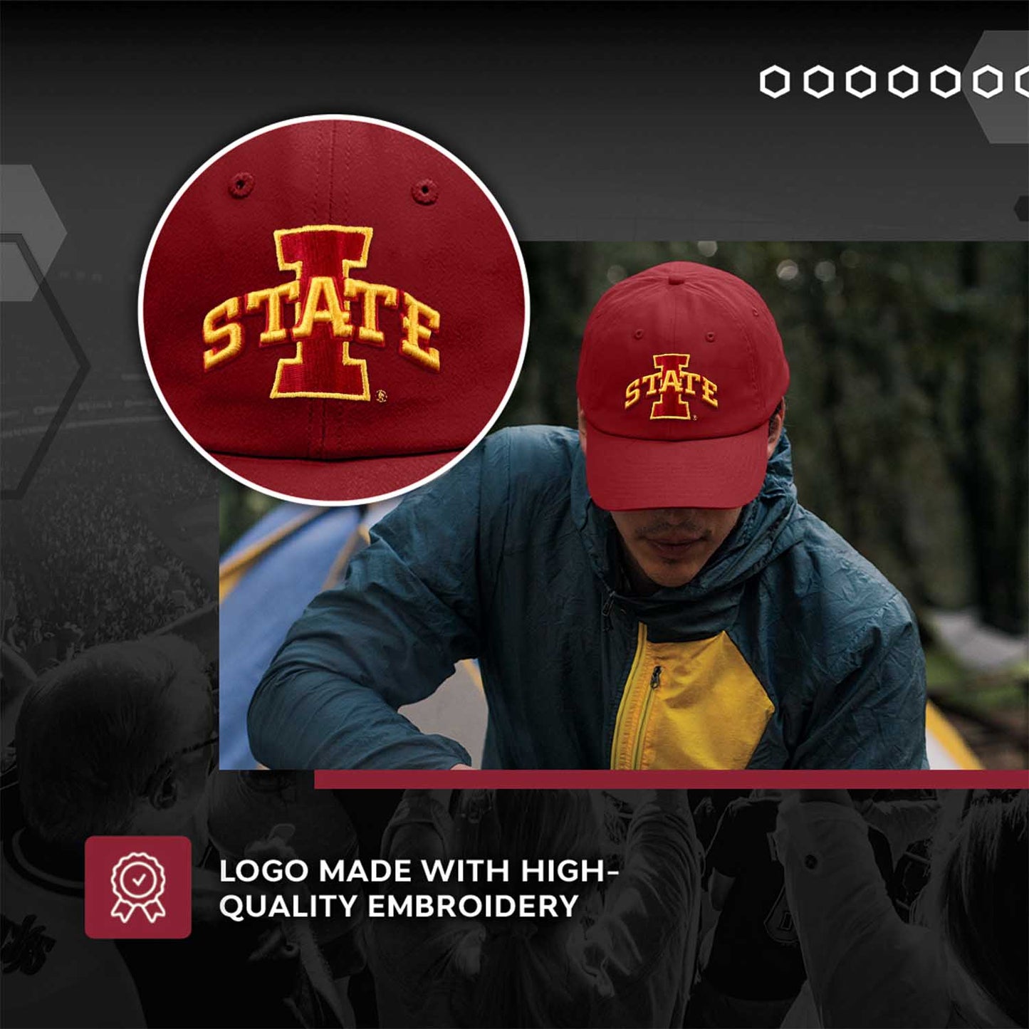 Iowa State Cyclones NCAA Adult Relaxed Fit Logo Hat - Cardinal