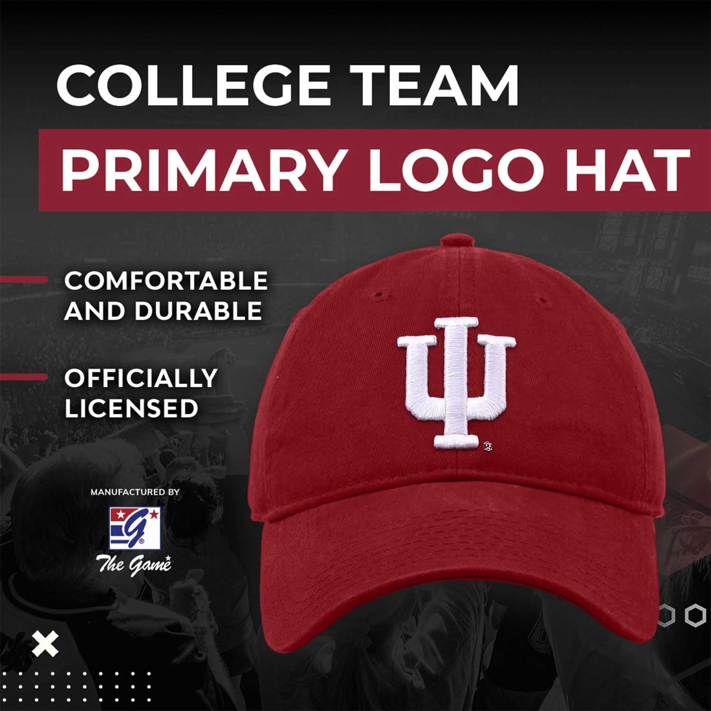 Indiana Hoosiers NCAA Adult Relaxed Fit Logo Hat - Cardinal